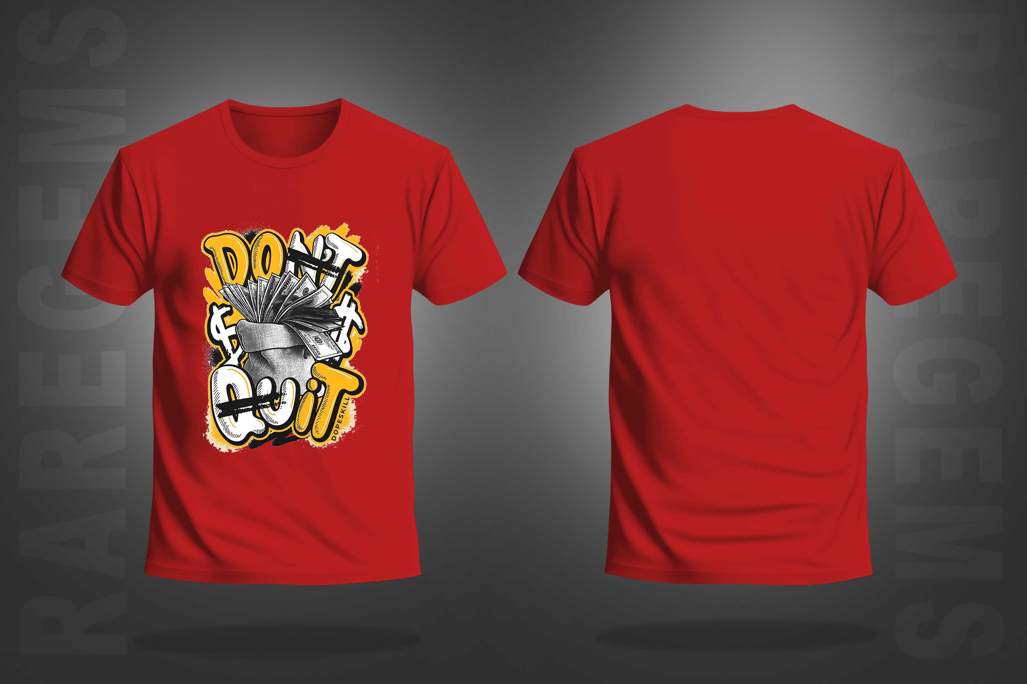 Red Half Sleeves Round Neck Don't Quit Do It Printed Regular T-Shirt