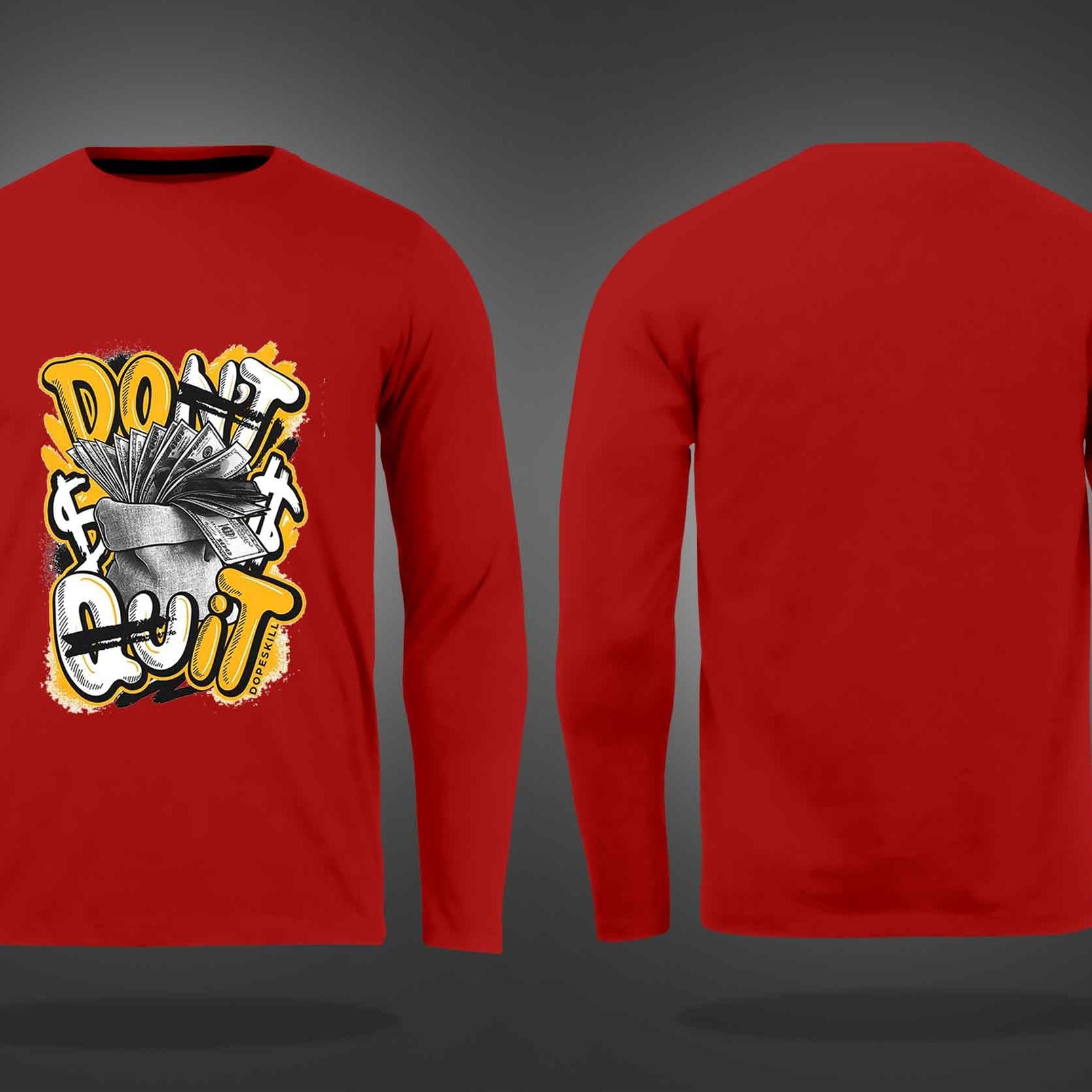 Red Round Neck Don't Quit Do It Printed Full Sleeves T-Shirt