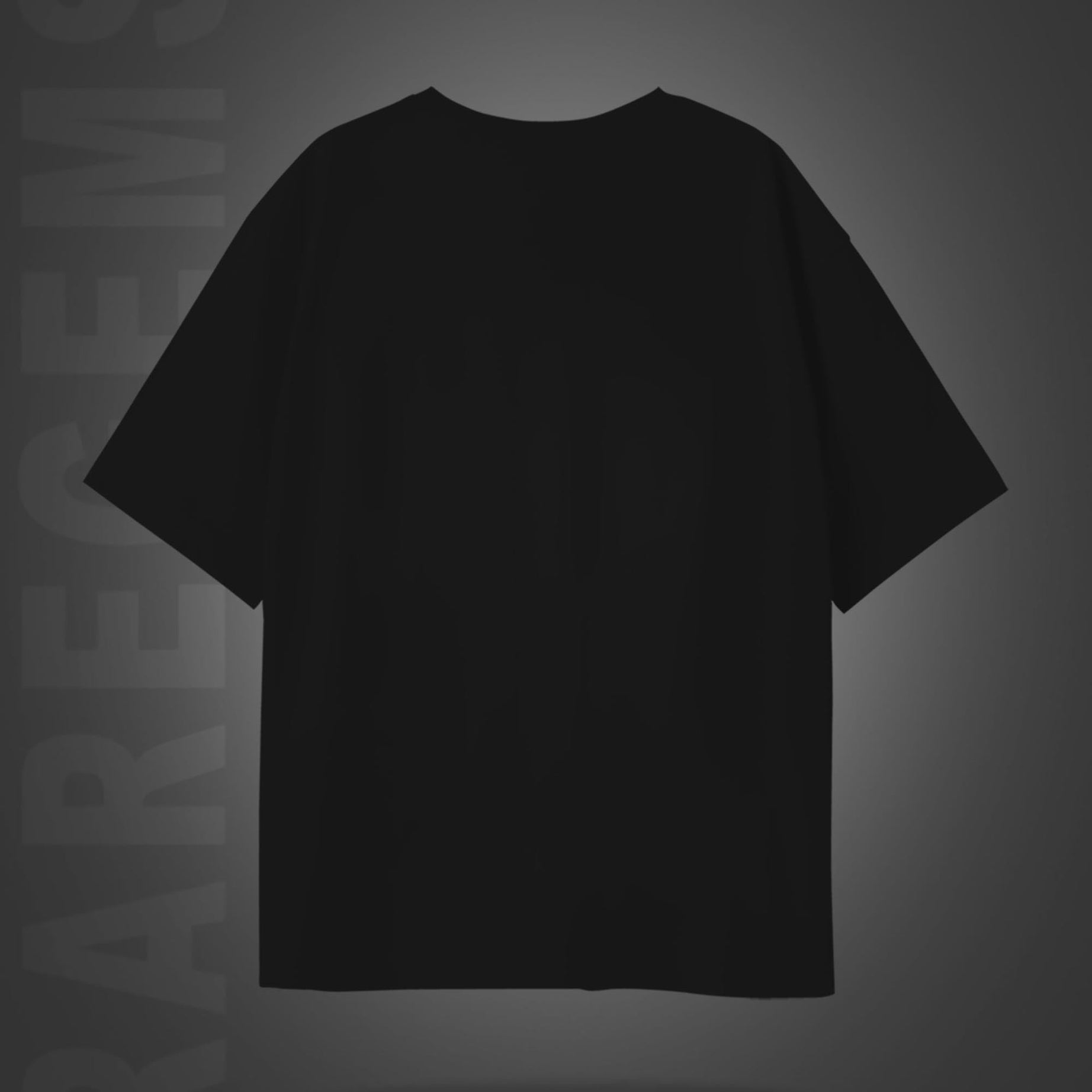 Black Half Sleeve Round Neck Think Positive Printed Oversized T-Shirt