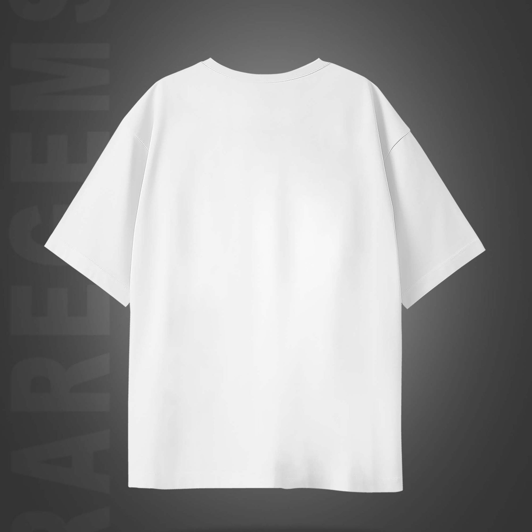 White Half Sleeve Round Neck Think Positive Printed Oversized T-Shirt