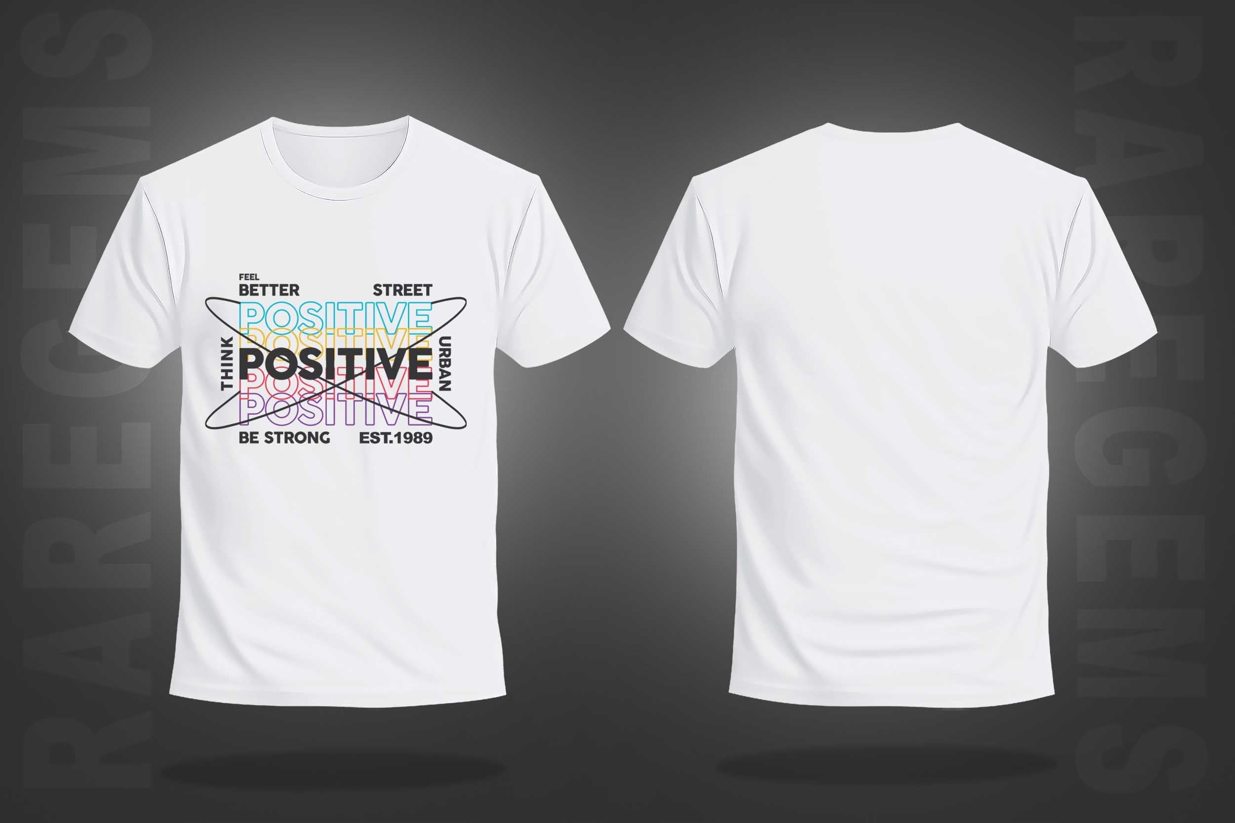White Round Neck Half Sleeves Think Positive Printed Regular T-Shirt
