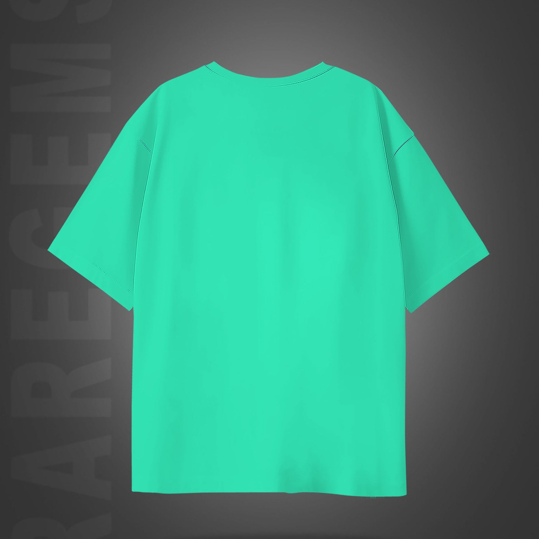 Mint Green Half Sleeve Round Neck Beautiful Elements With Good Vibes Printed Oversized T-Shirt