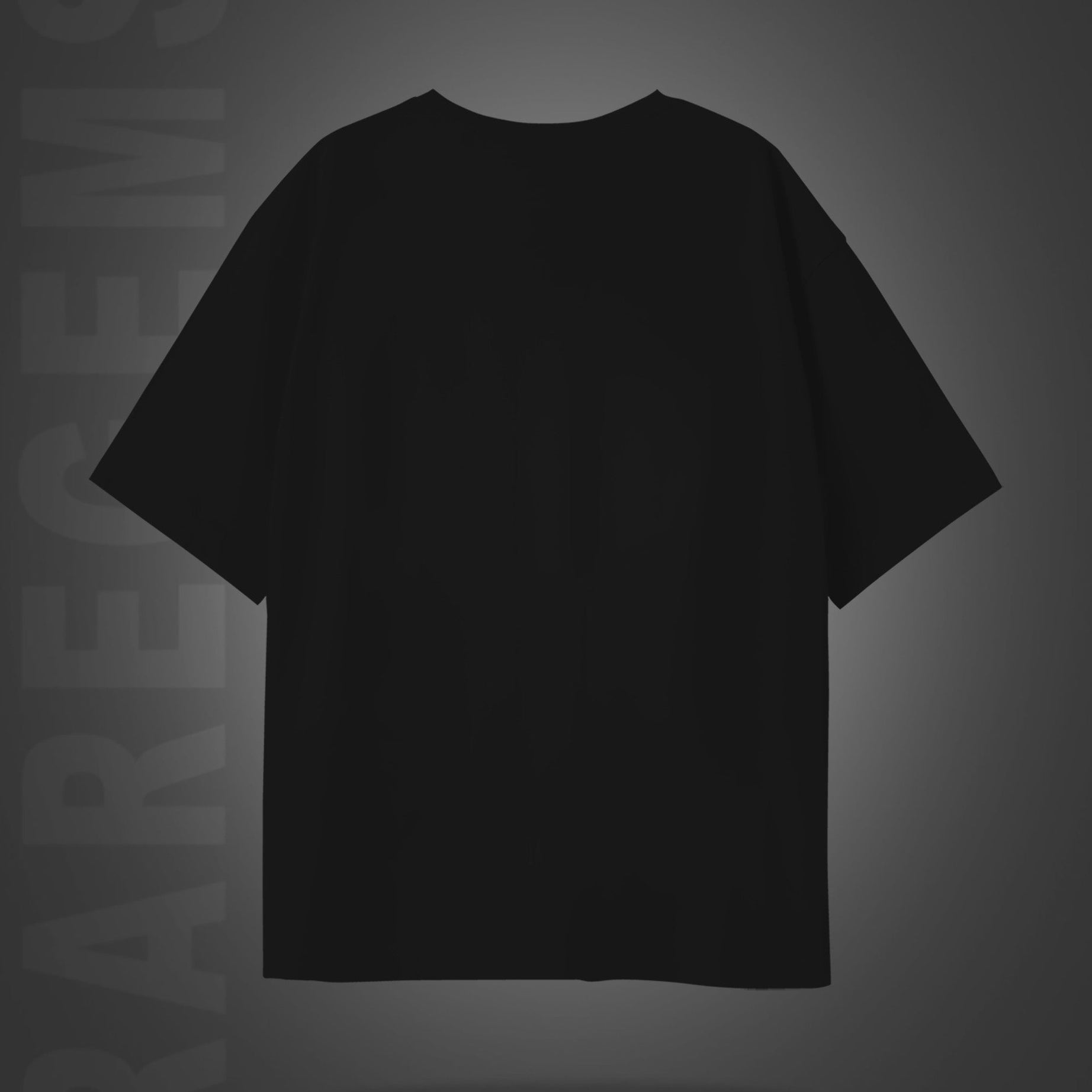 Black Half Sleeve Round Neck Awakening Skeleton Printed Oversized T-Shirt