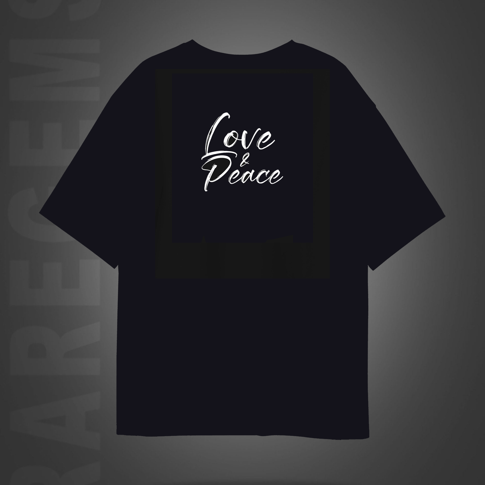 Black Half Sleeves Dove Love And Peace Printed Oversized T-Shirt