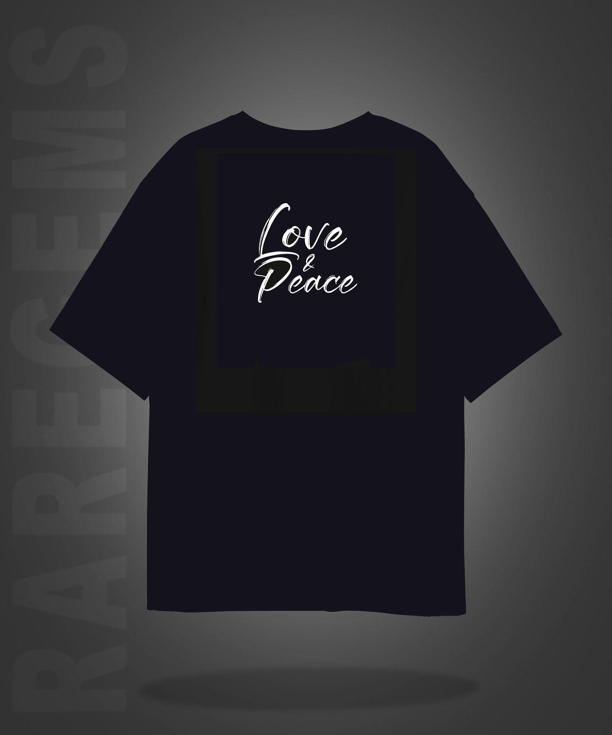 Black Half Sleeves Dove Love And Peace Printed Oversized T-Shirt