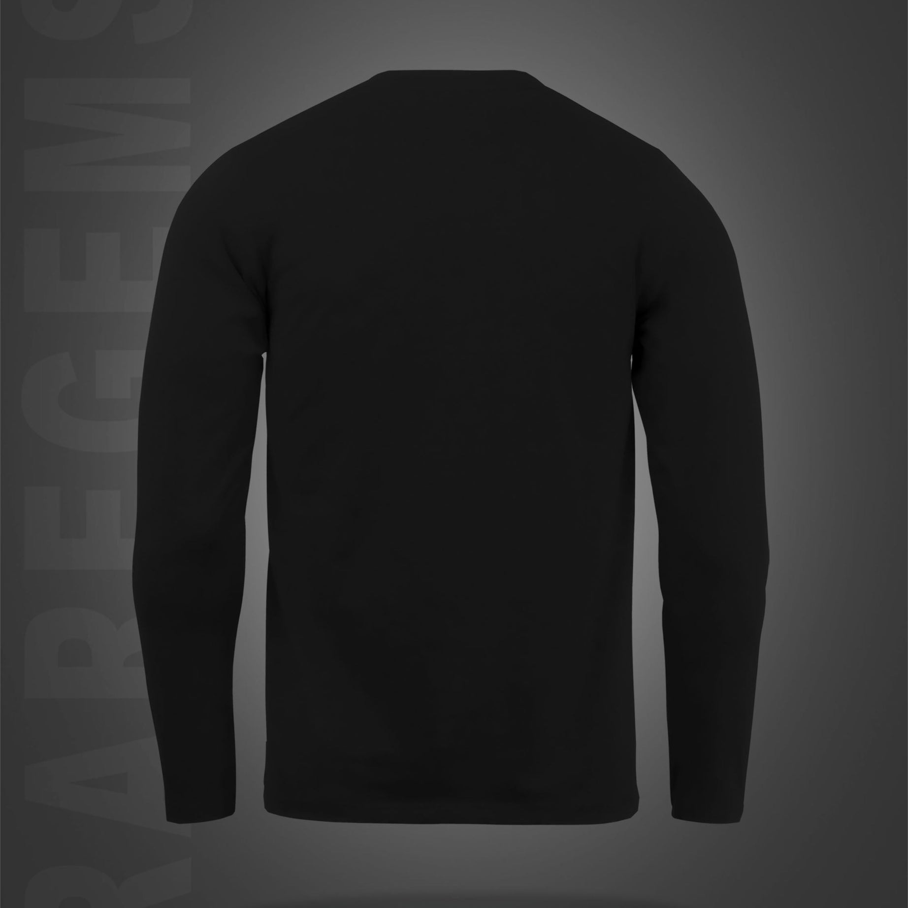 Black Round Neck The Real Champion Printed Full Sleeves T-Shirt