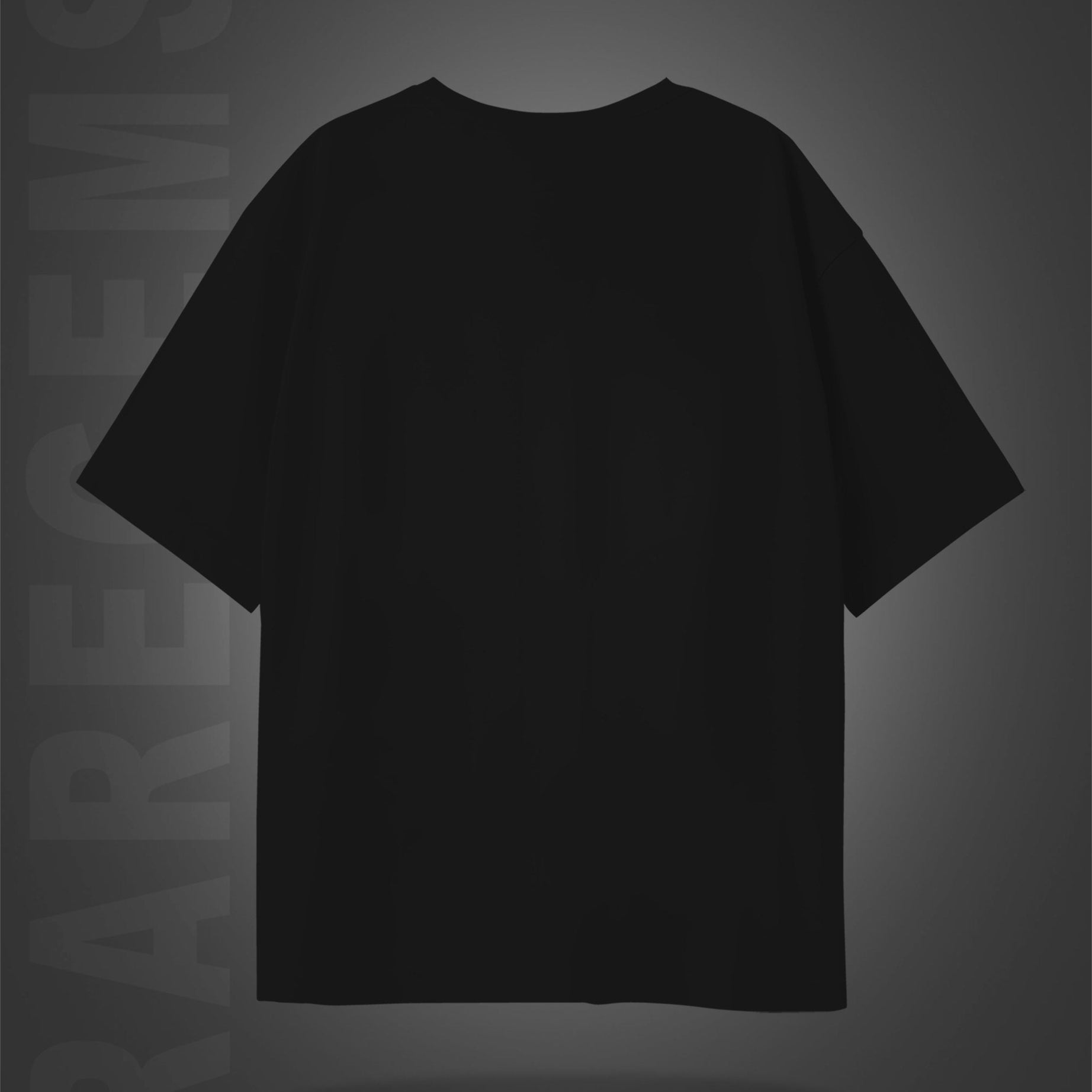 Black Half Sleeve Round Neck The Real Champion Printed Oversized T-Shirt