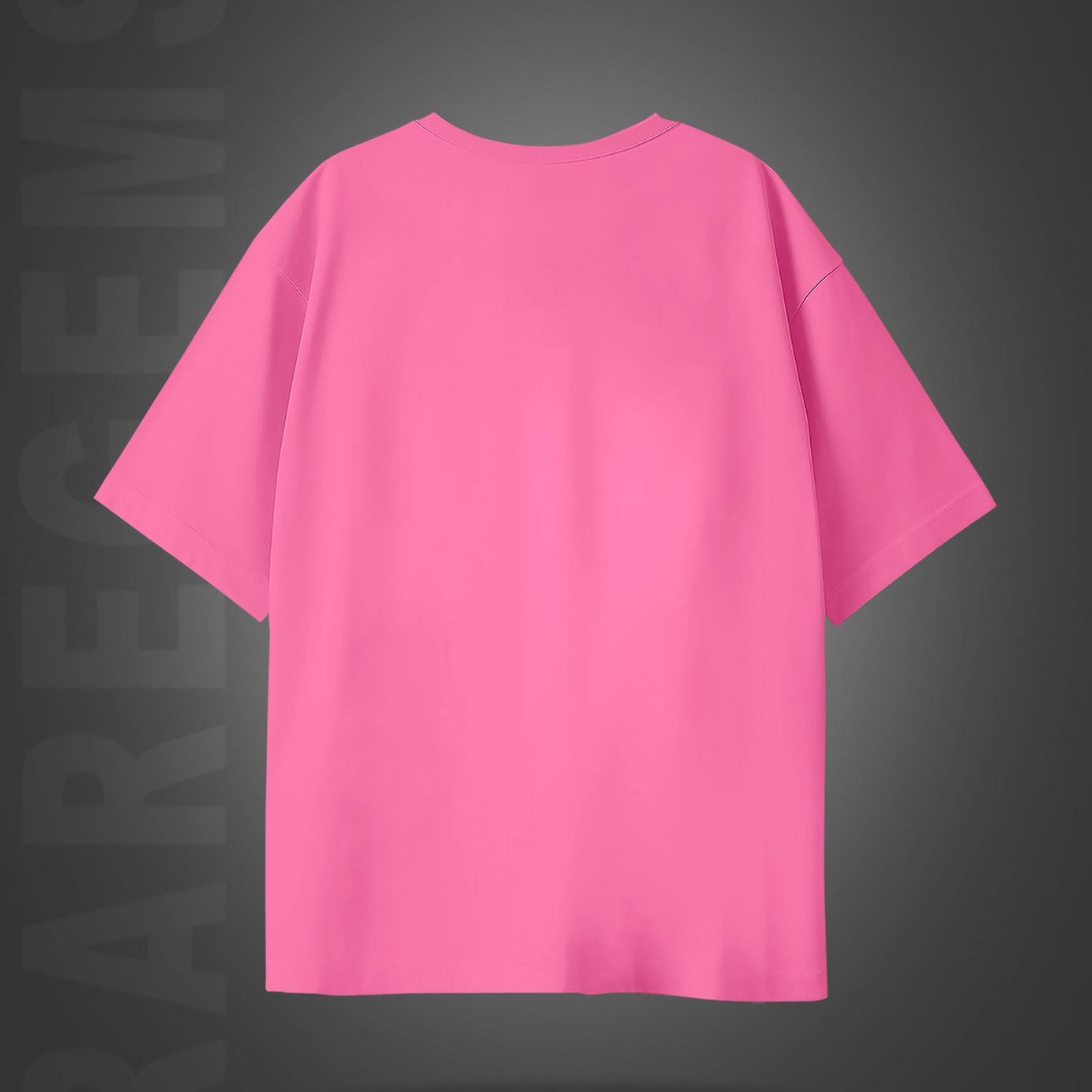 Pink Half Sleeve Round Neck Three Cute Pandas Printed Oversized T-Shirt