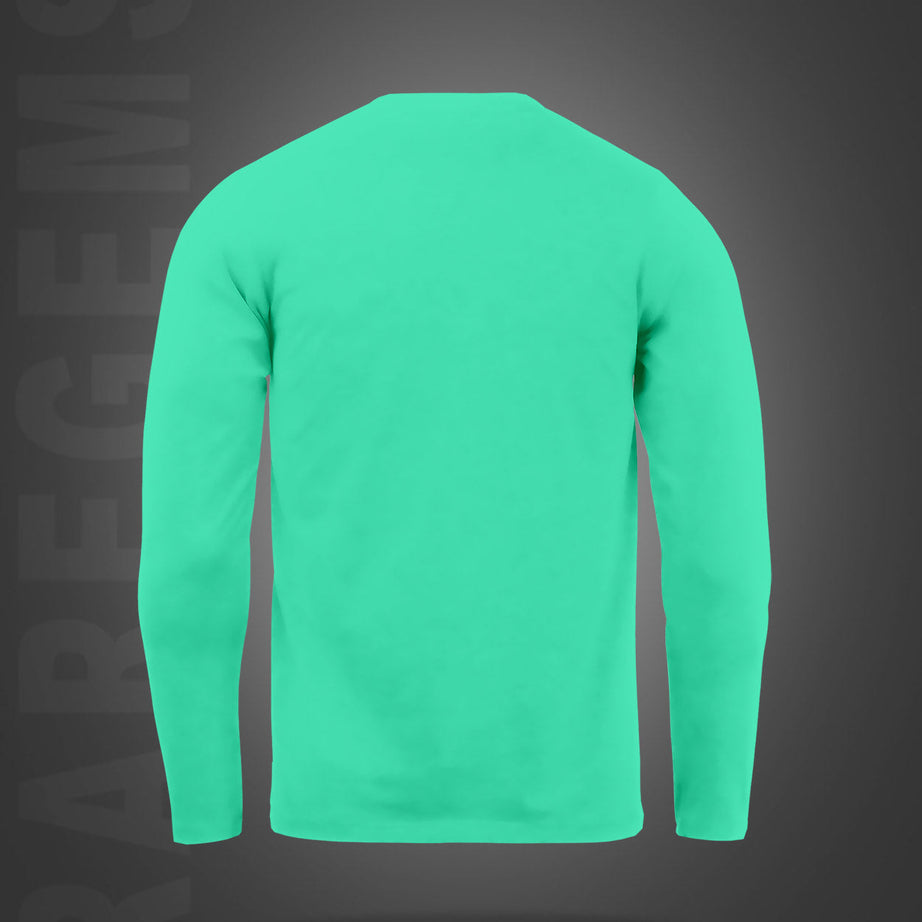 Mint Green Round Neck Keep Smile Printed Full Sleeves T-Shirt