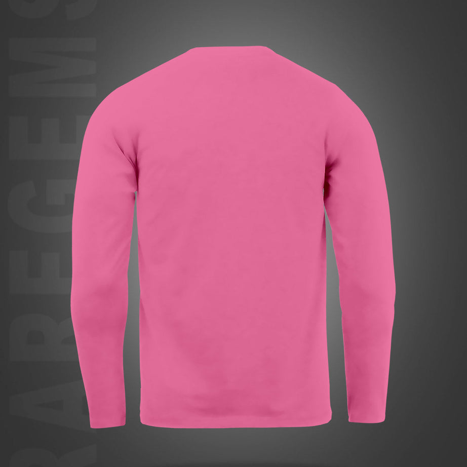 Pink Round Neck Keep Smile Printed Full Sleeves T-Shirt