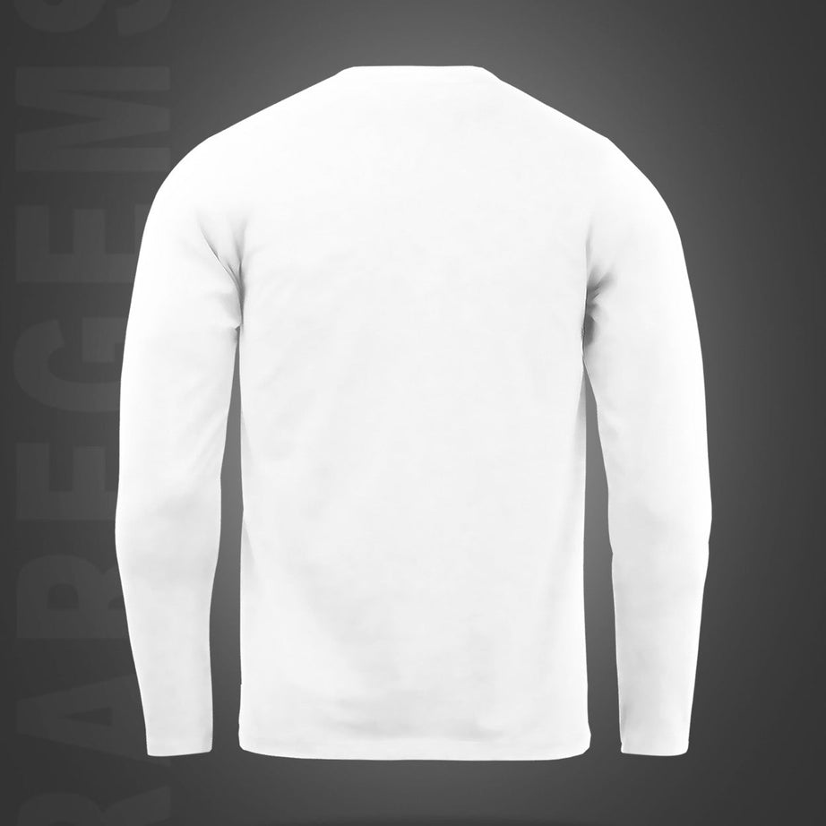 White Round Neck Keep Smile Printed Full Sleeves T-Shirt