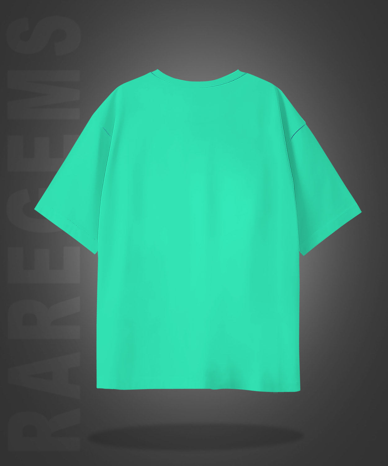 Mint Green Half Sleeve Round Neck Keep Smile Printed Oversized T-Shirt