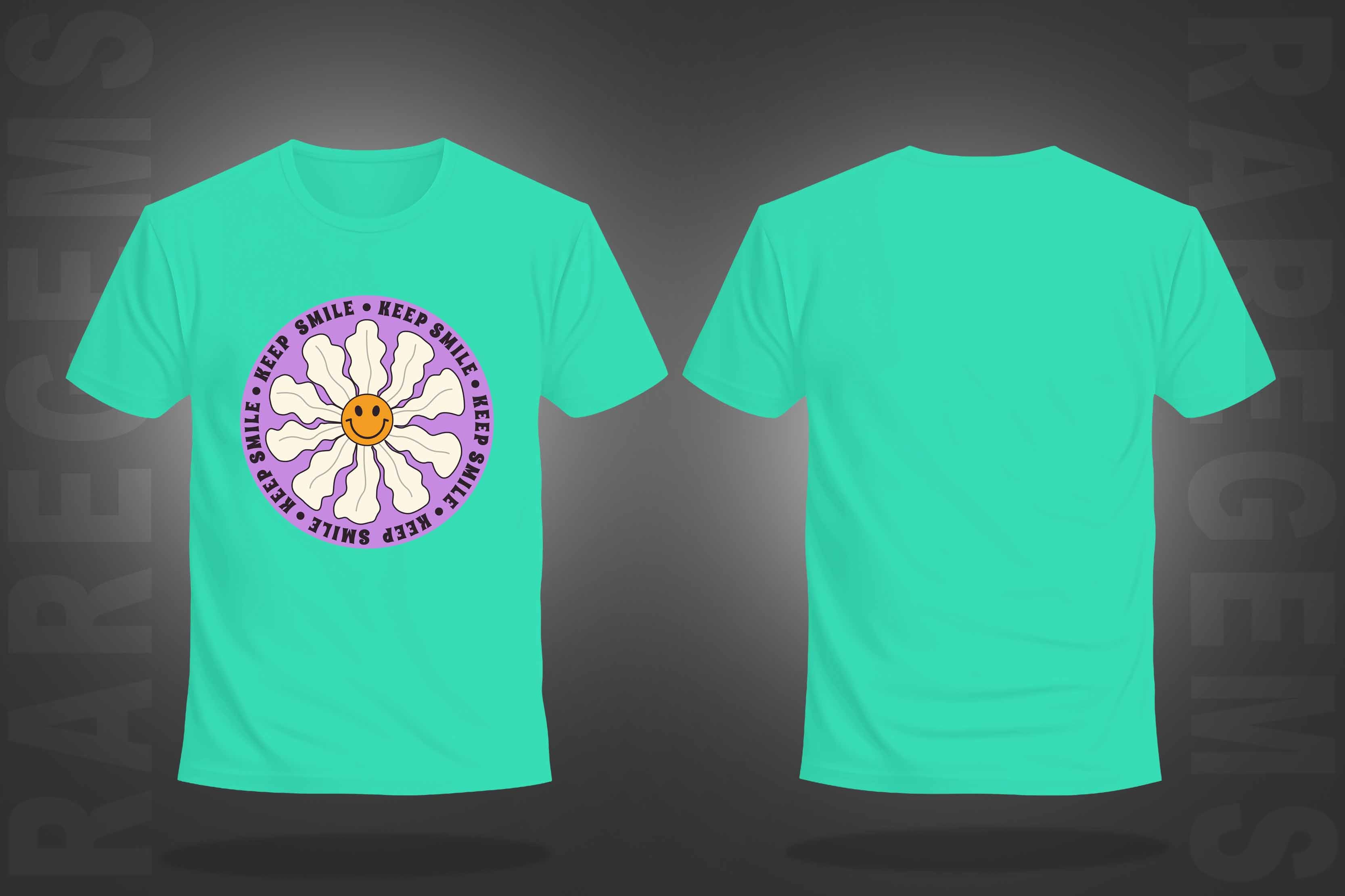 Mint Green Round Neck Half Sleeve Find Something Positive Printed Regular T-Shirt