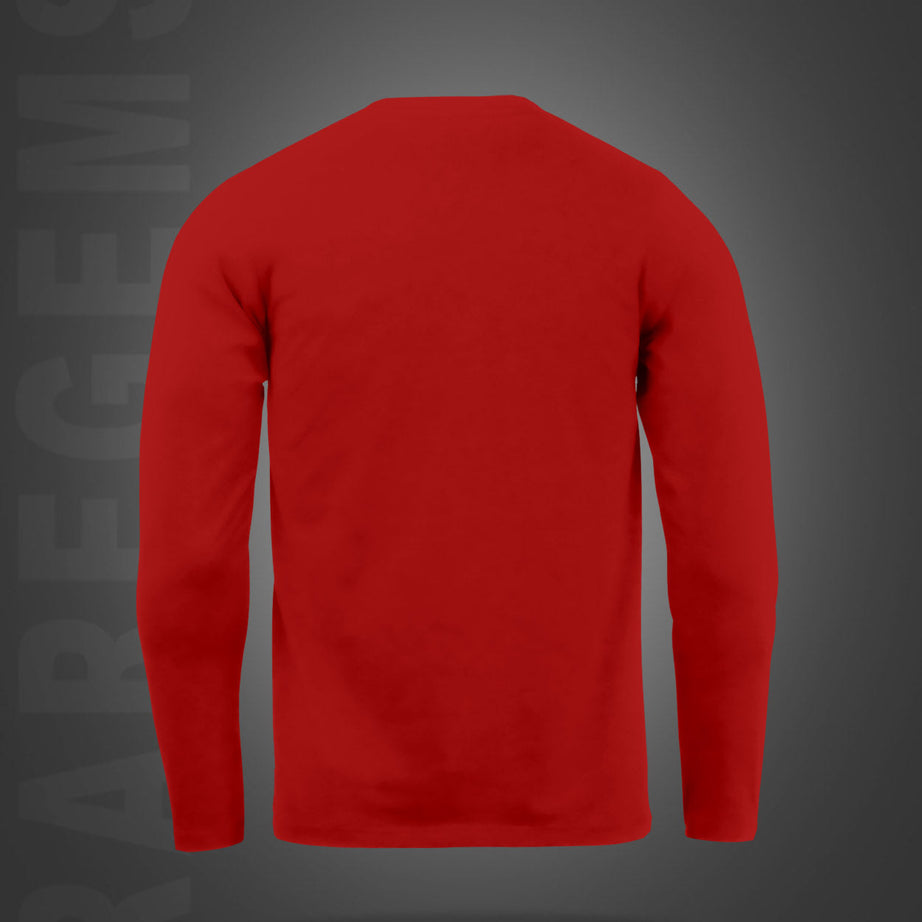 Red Round Neck Roulette And Dice Printed Full Sleeves T-Shirt