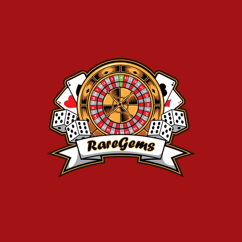 Red Round Neck Roulette And Dice Printed Full Sleeves T-Shirt