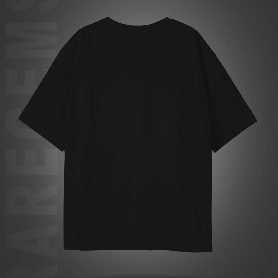 Black Half Sleeve Round Neck Never Give Up And Stay Strong Printed Oversized T-Shirt