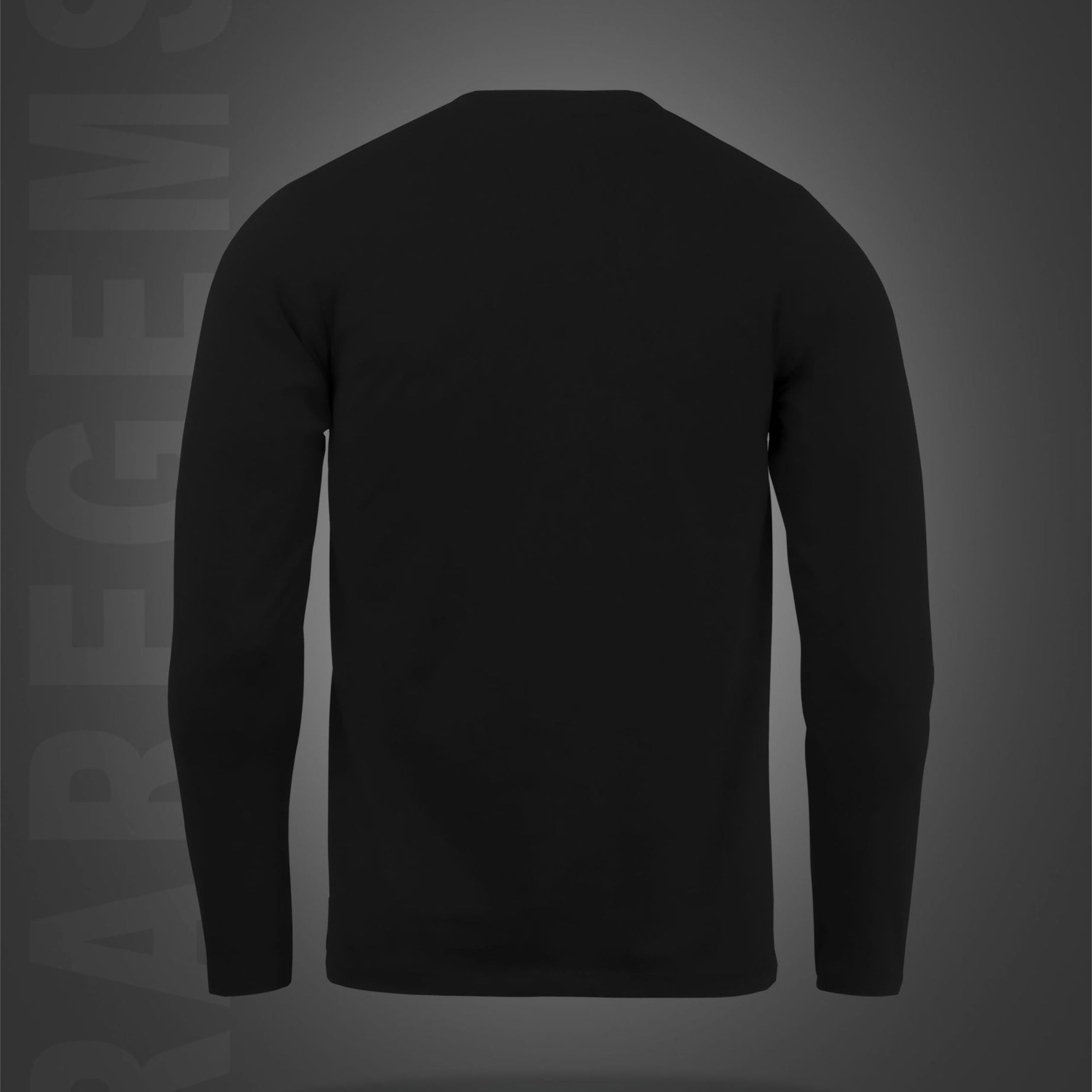 Black Round Neck Outside the Box Printed Full Sleeves T-Shirt