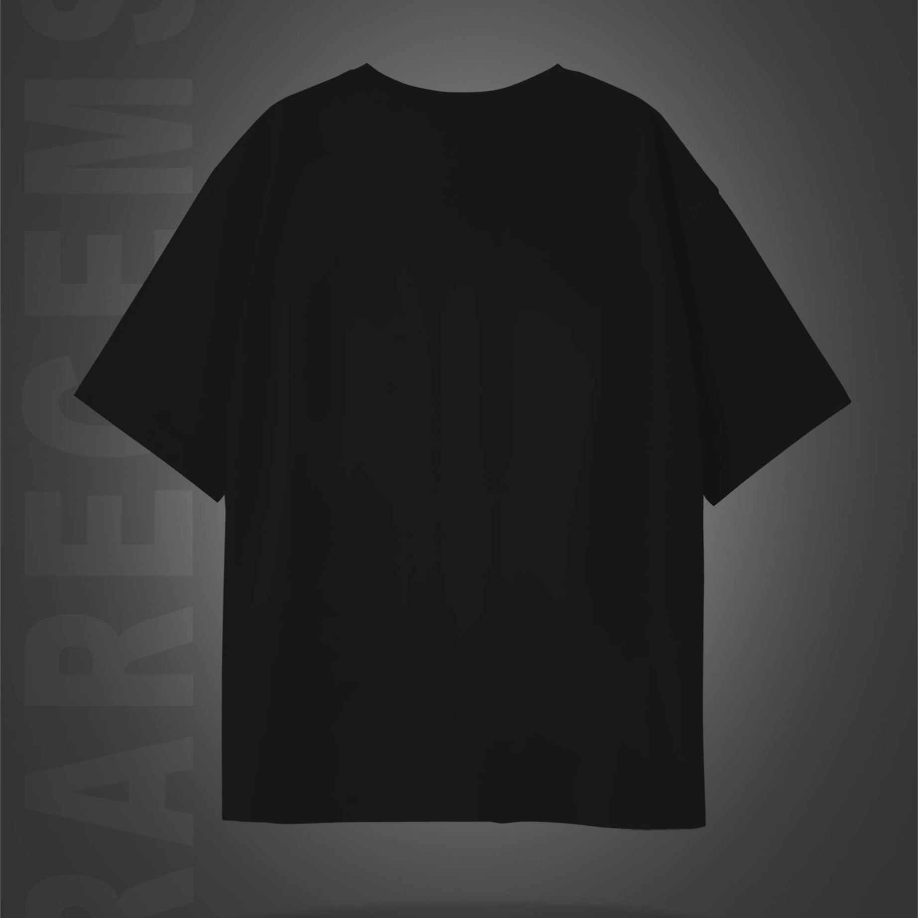 Black Half Sleeve Round Neck Think Outside The Box Printed Oversized T-Shirt