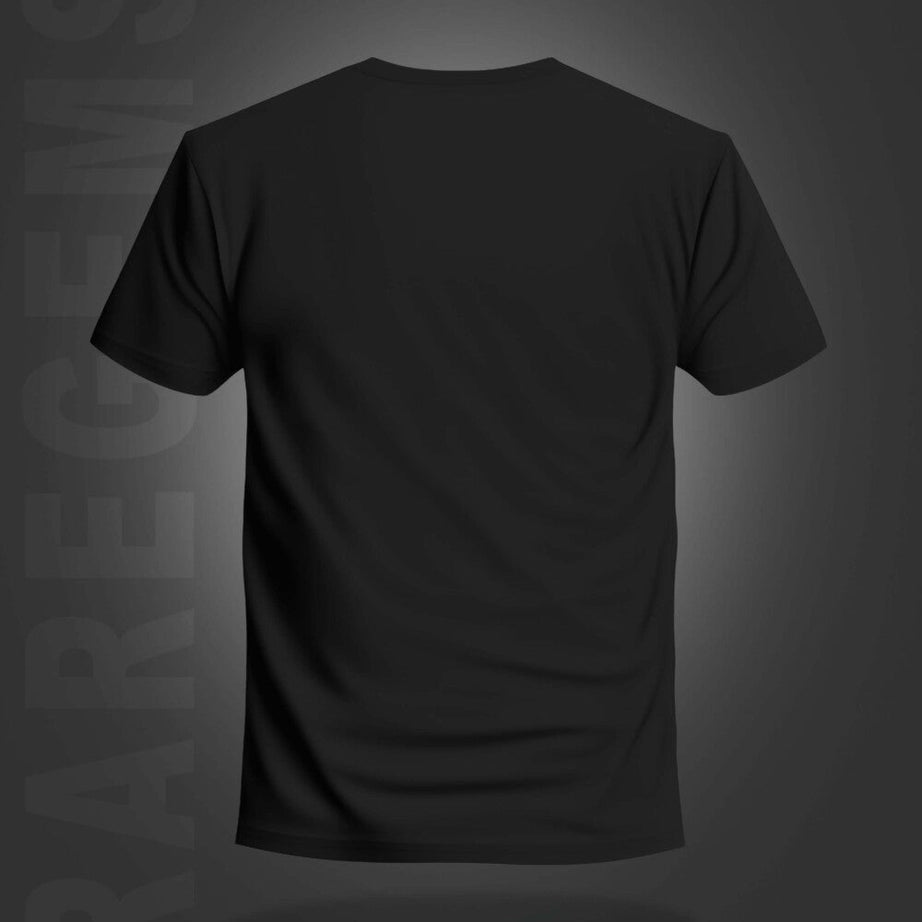 Black Half Sleeve Wolf And Moon Printed Regular T-Shirt