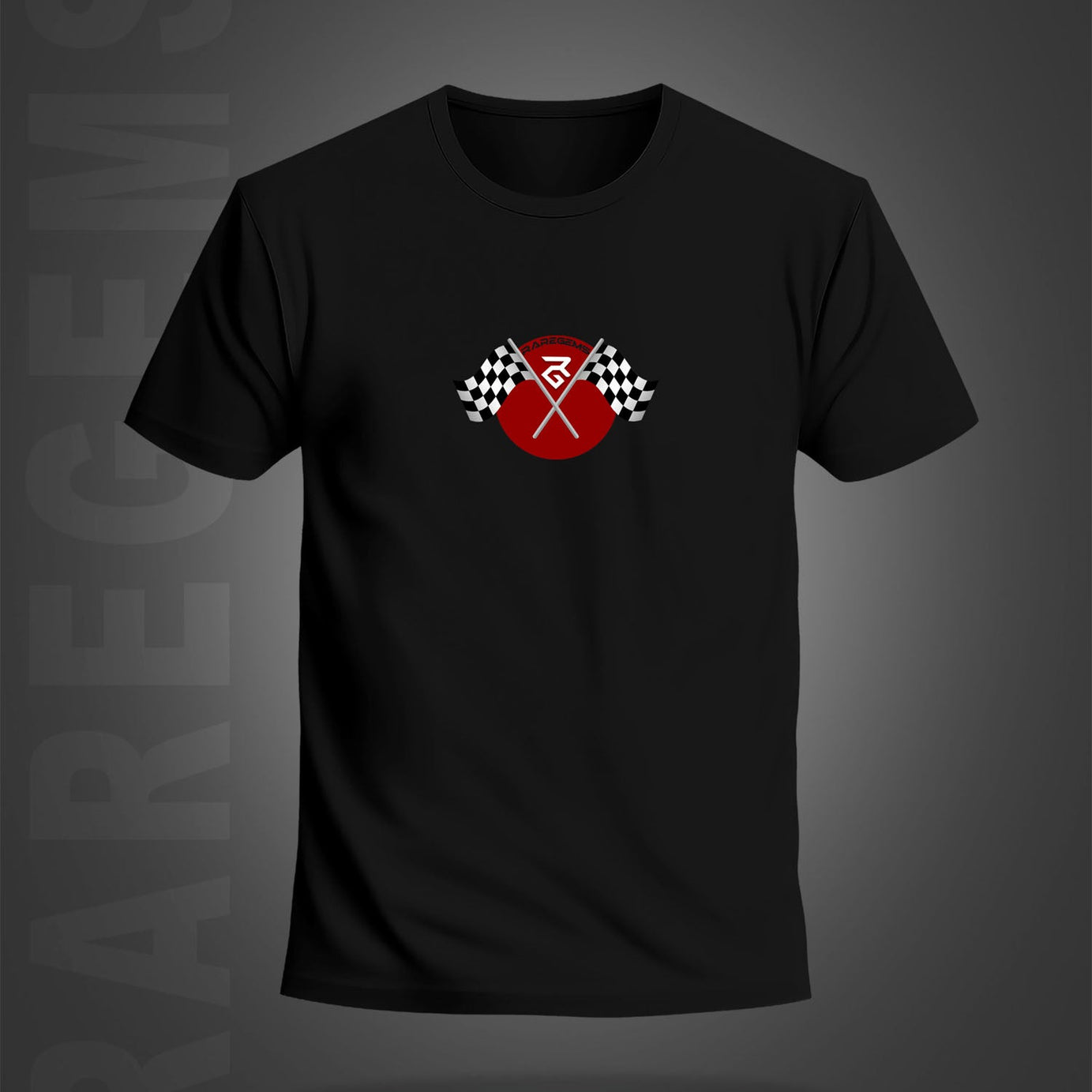 Black Half Sleeve Round Neck Sports Car Printed Regular T-Shirt