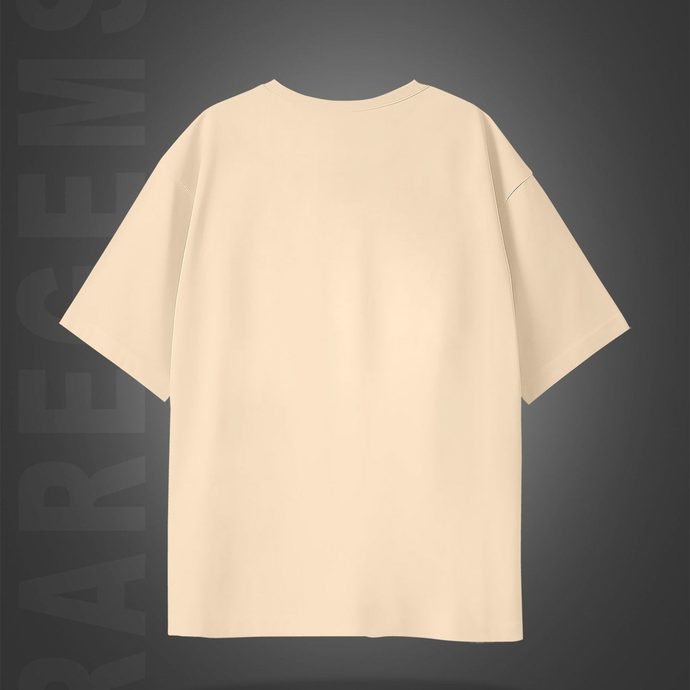 Beige Half Sleeve Round Neck Los Angeles Printed Oversized T-Shirt