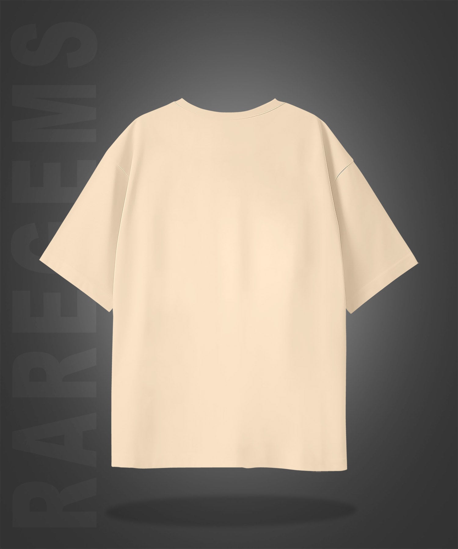 Beige Half Sleeve Round Neck Los Angeles Printed Oversized T-Shirt