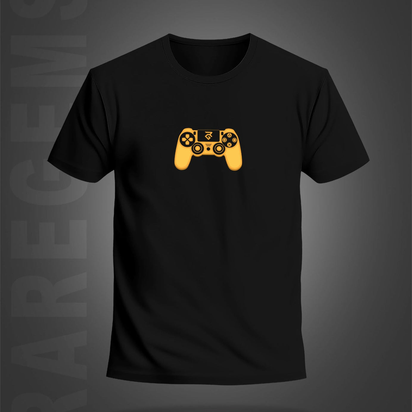 Black Half Sleeve Round Neck Gaming Remote Printed Regular T-Shirt