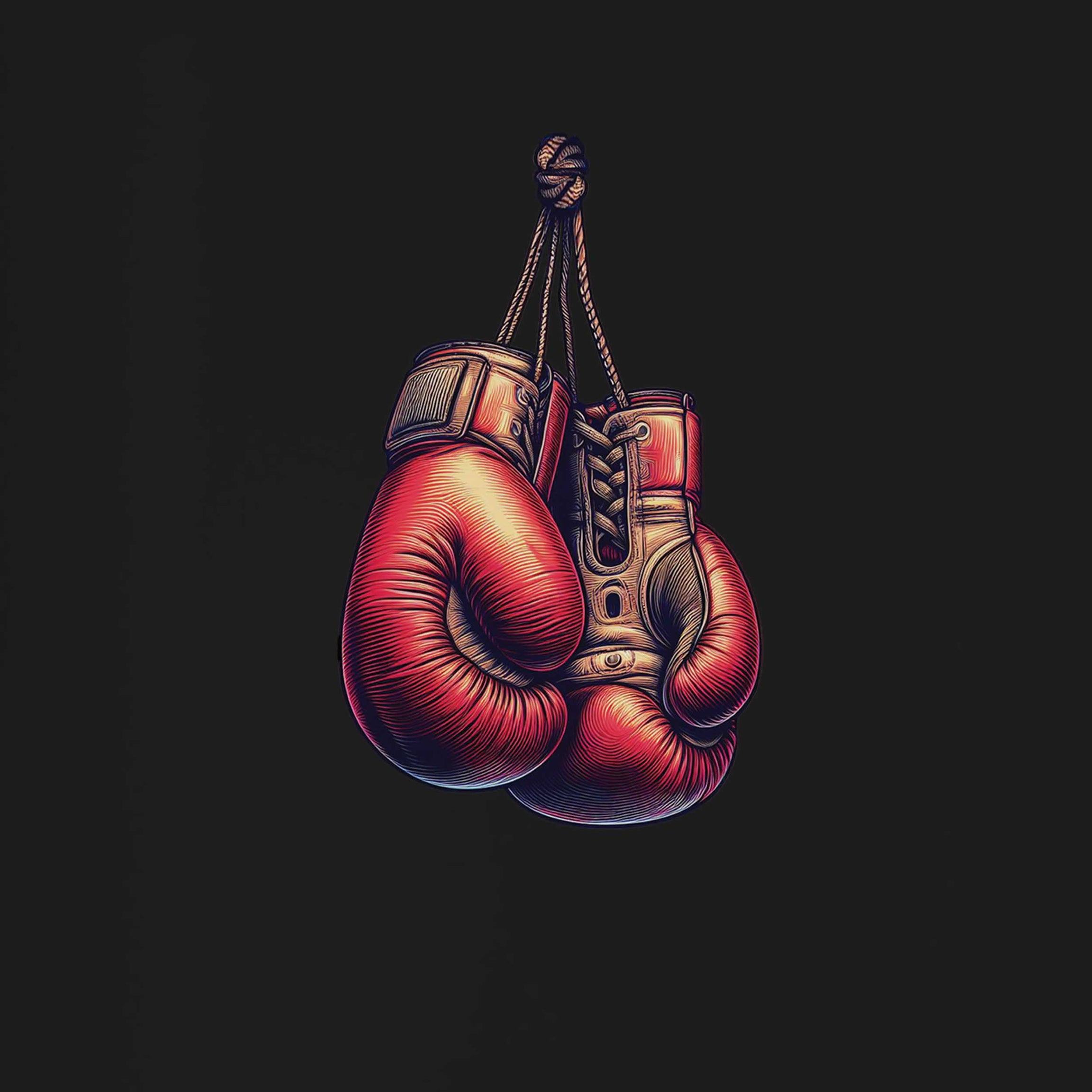 Black Half Sleeve Round Neck Boxing Gloves Printed Regular T-Shirt