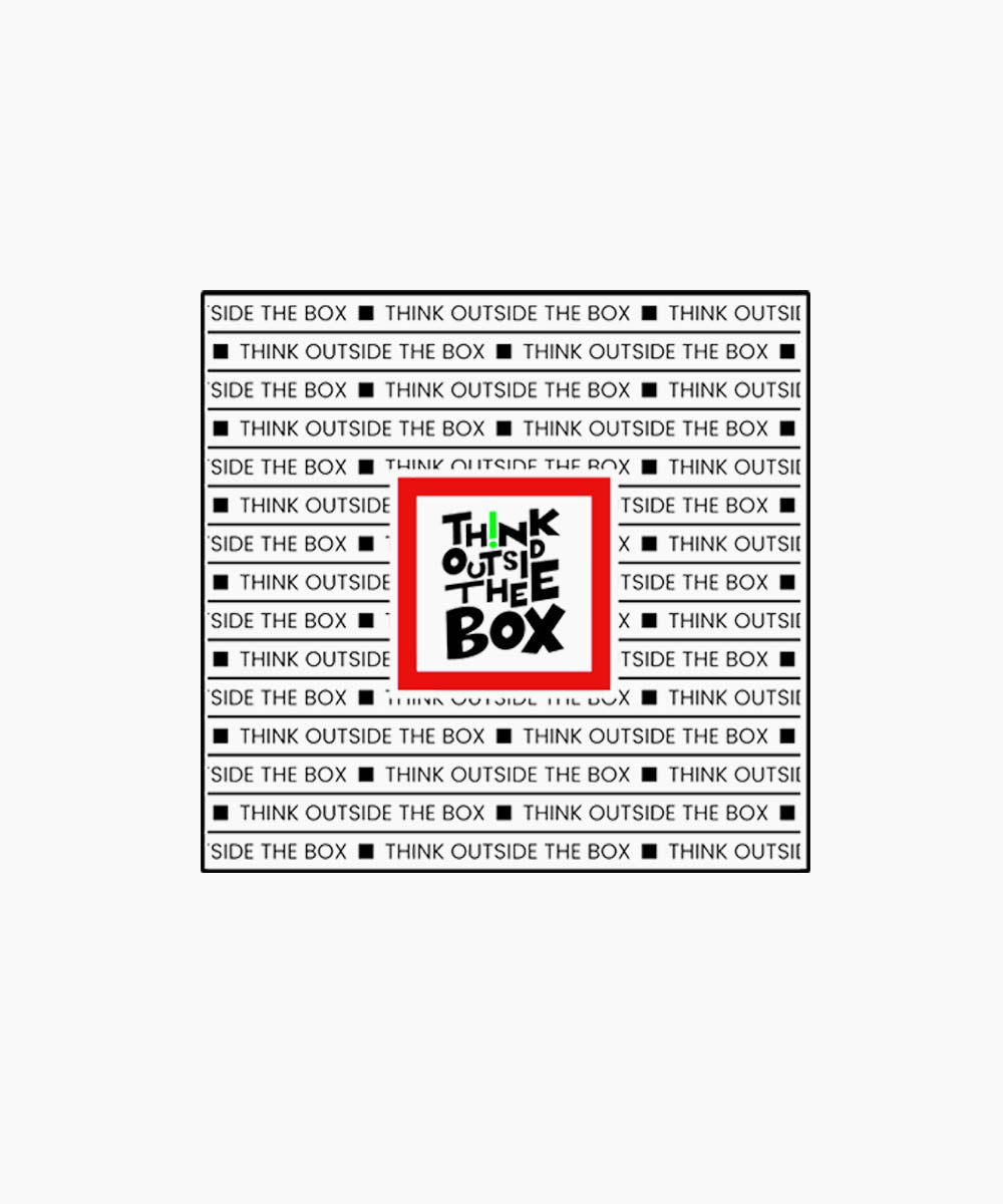 White Half Sleeve Round Neck Think Outside The Box Printed Oversized T-Shirt