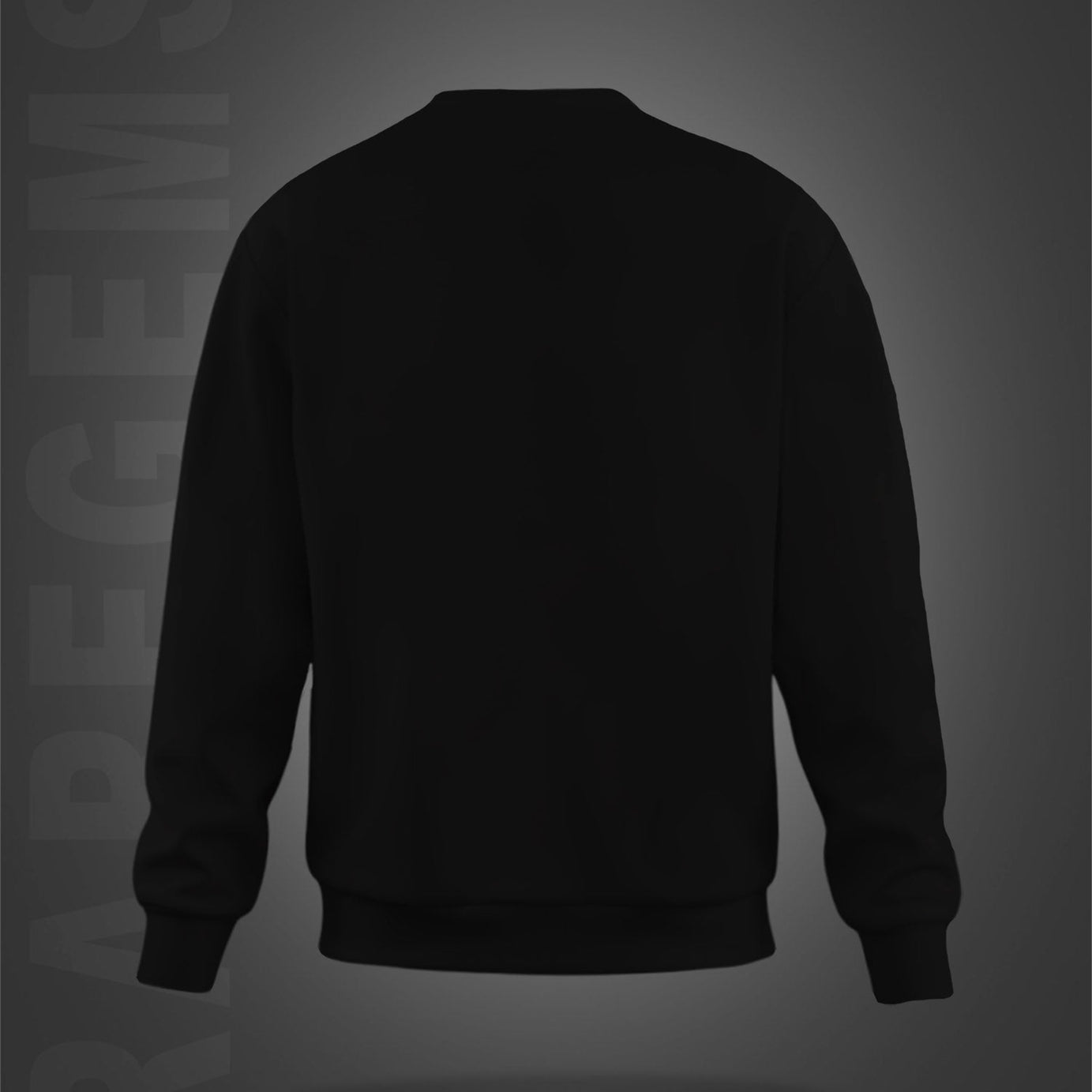Black Round Neck Cool Skeleton With Gun Printed Sweatshirt