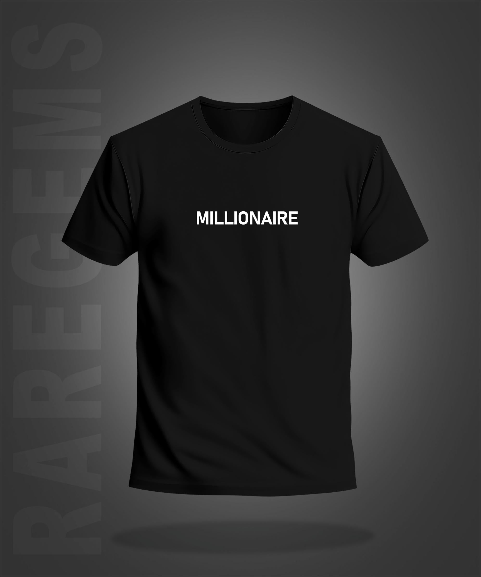 Black Half Sleeve Round Neck Millionaire Printed Regular T-Shirt