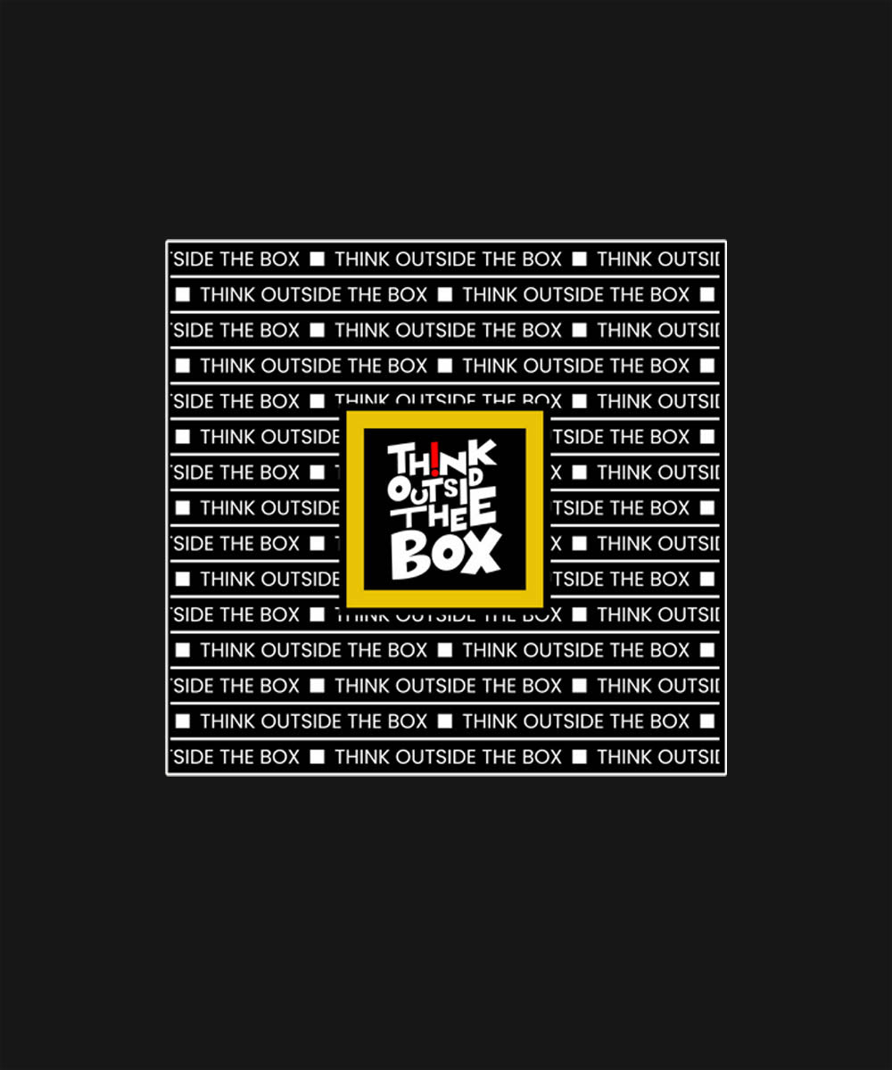 Black Half Sleeve Round Neck Think Outside The Box Printed Regular T-Shirt