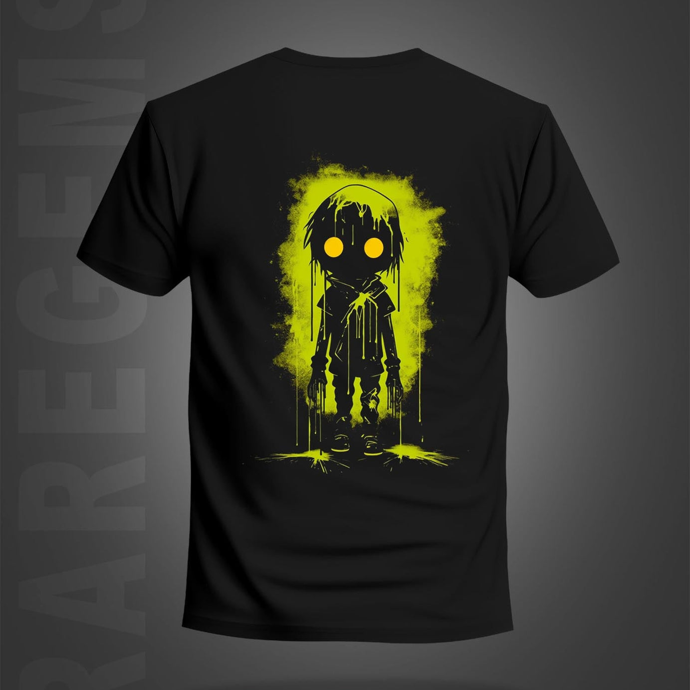 Black Half Sleeve Round Neck Zombie Boy  Printed Regular T-Shirt