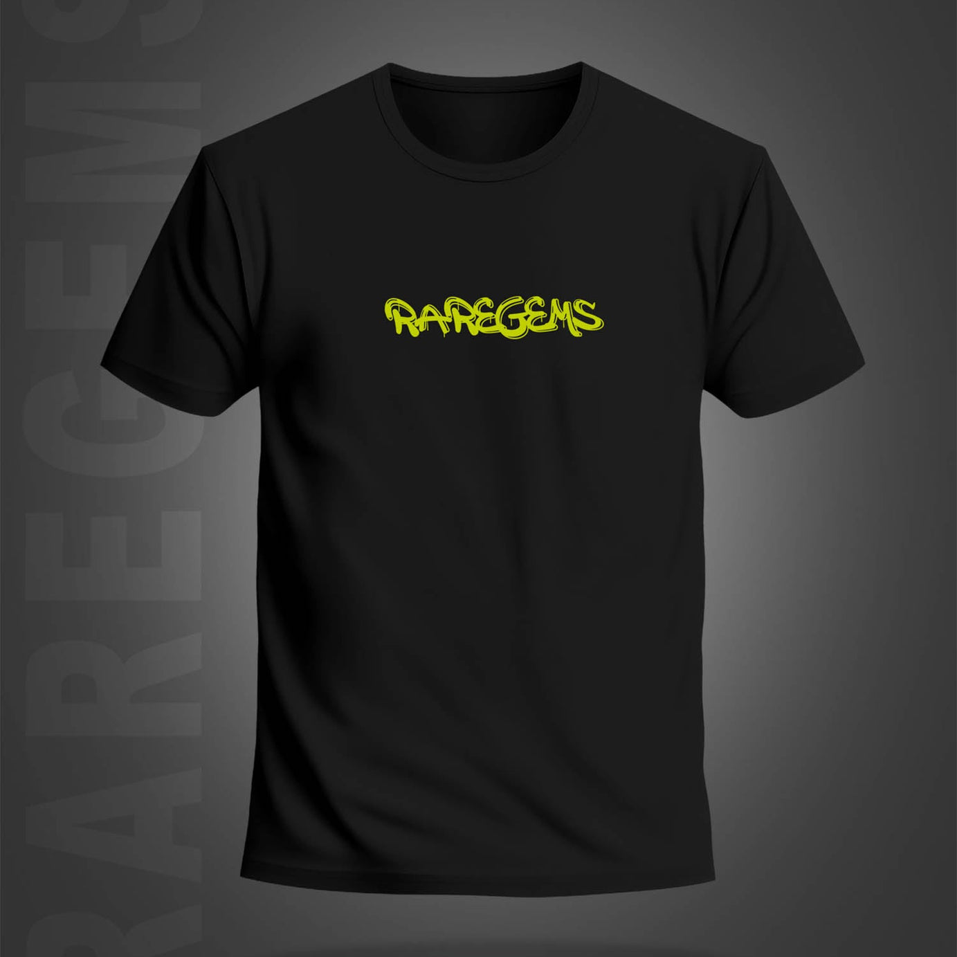 Black Half Sleeve Round Neck Neon Spooky Boy Printed Regular T-Shirt