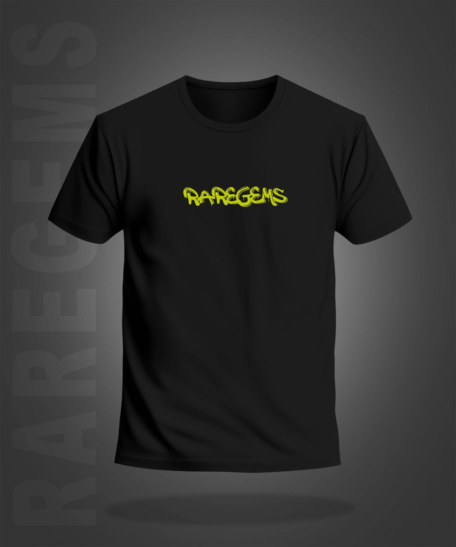 Black Half Sleeve Round Neck Neon Spooky Boy Printed Regular T-Shirt