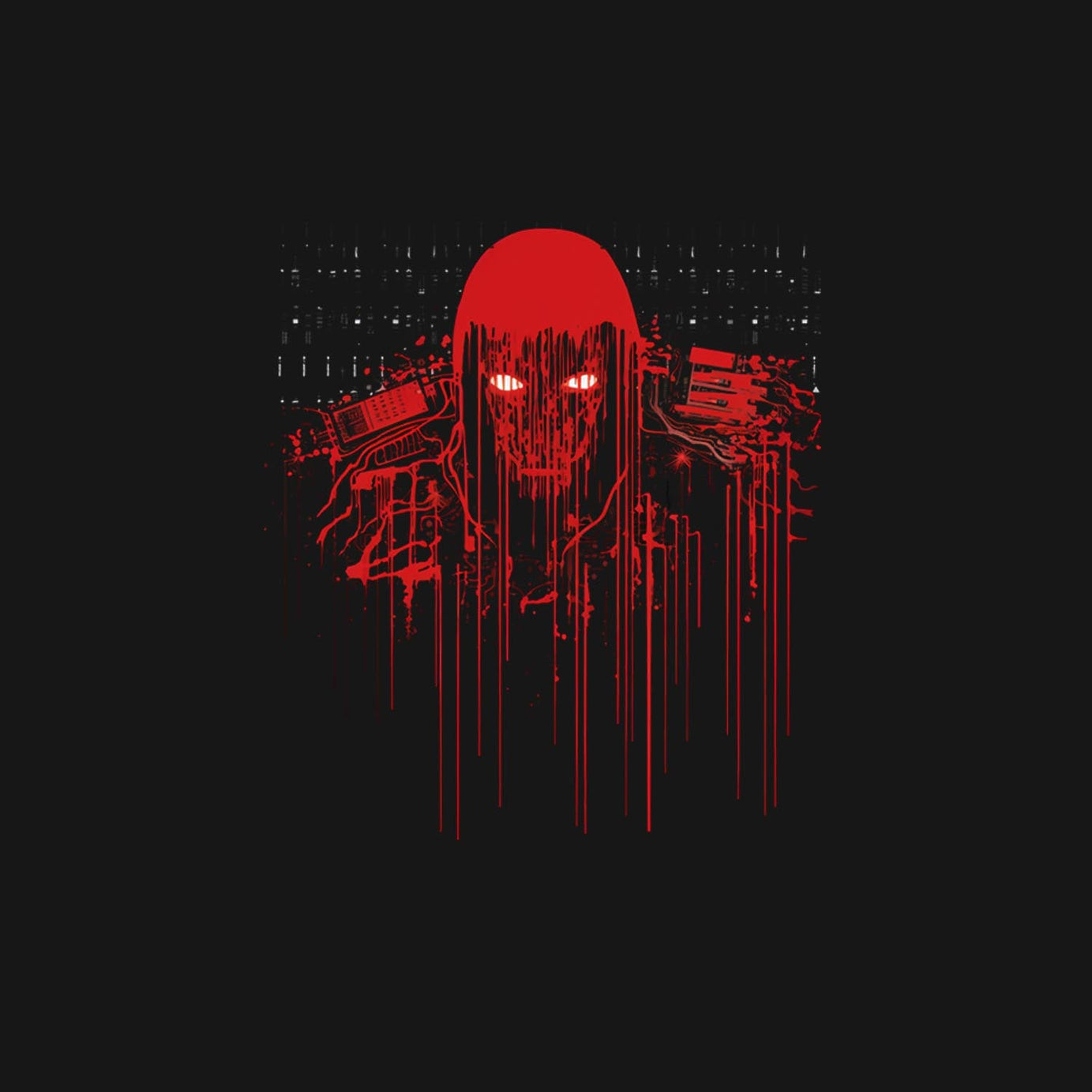 Black Half Sleeve Round Neck Hacking Ghost Printed Regular T-Shirt