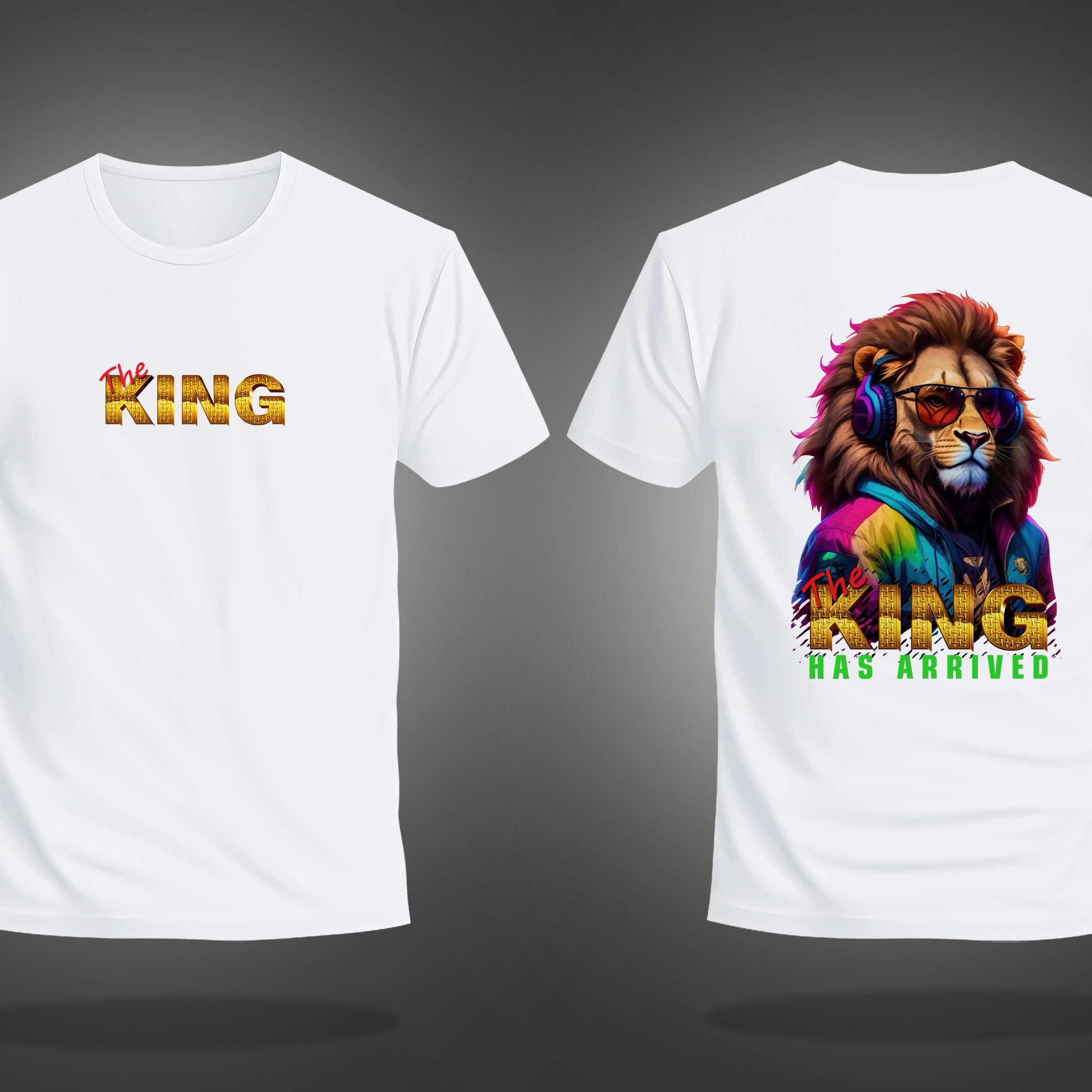 White Half Sleeve Round Neck King Has Arrived Printed Regular T-Shirt