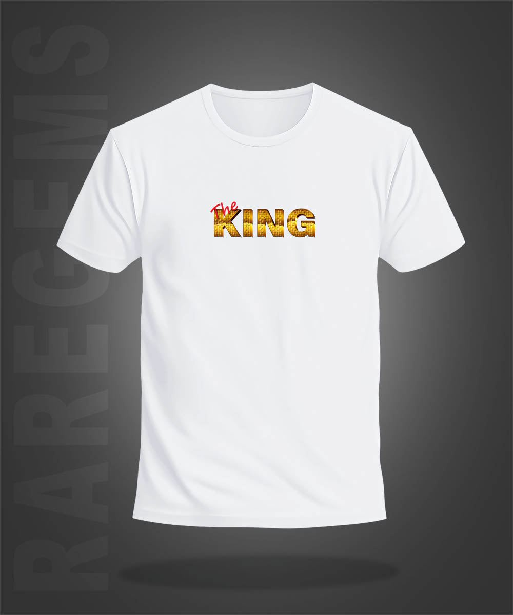 White Half Sleeve Round Neck King Has Arrived Printed Regular T-Shirt