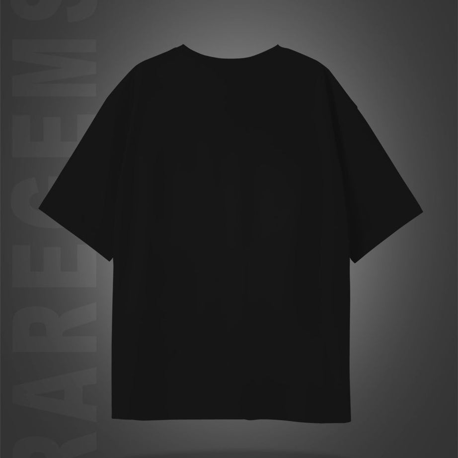 Black Half Sleeve Round Neck  Hell Calling Skull Printed Oversize T-Shirt