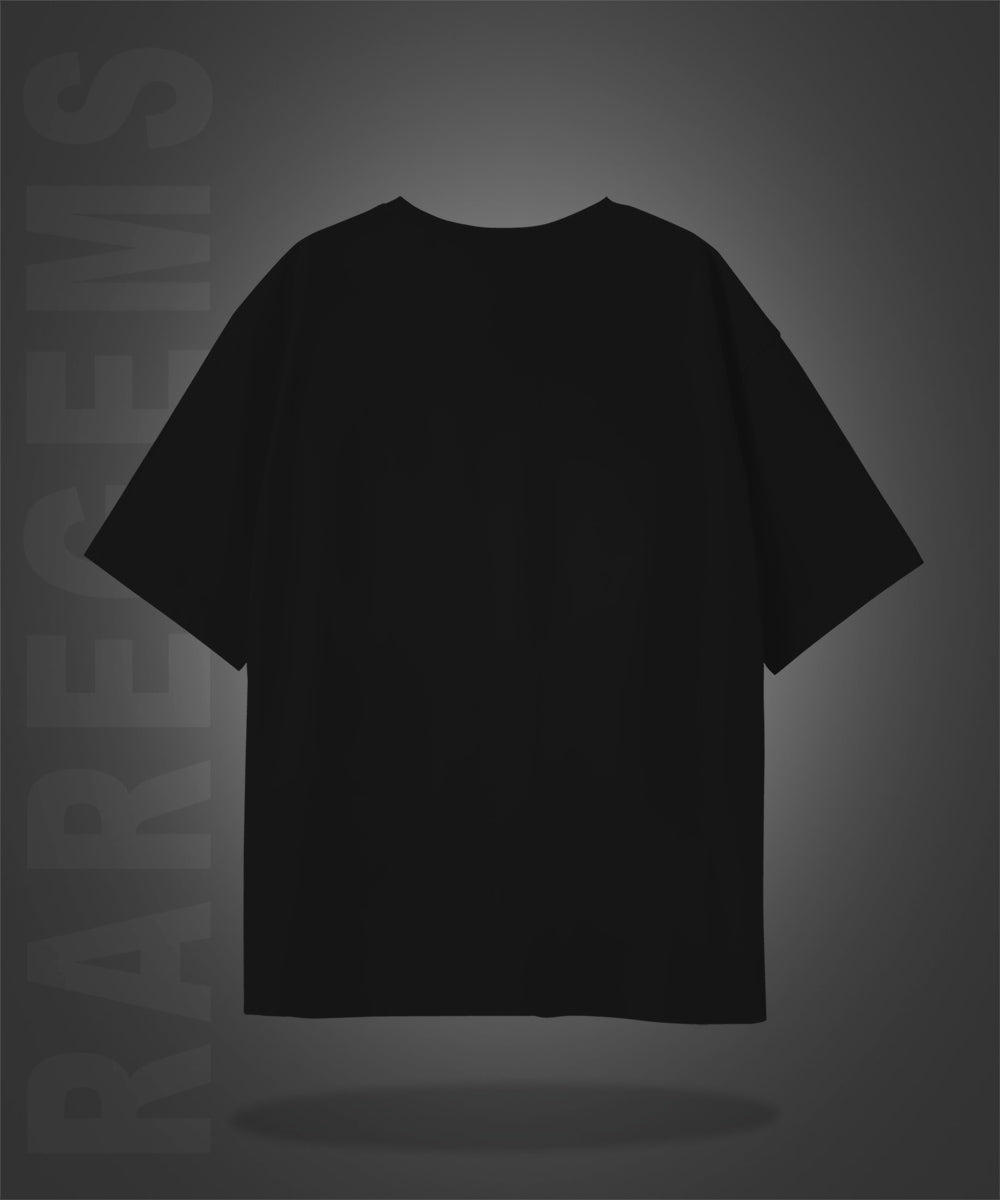 Black Half Sleeve Round Neck  Hell Calling Skull Printed Oversize T-Shirt