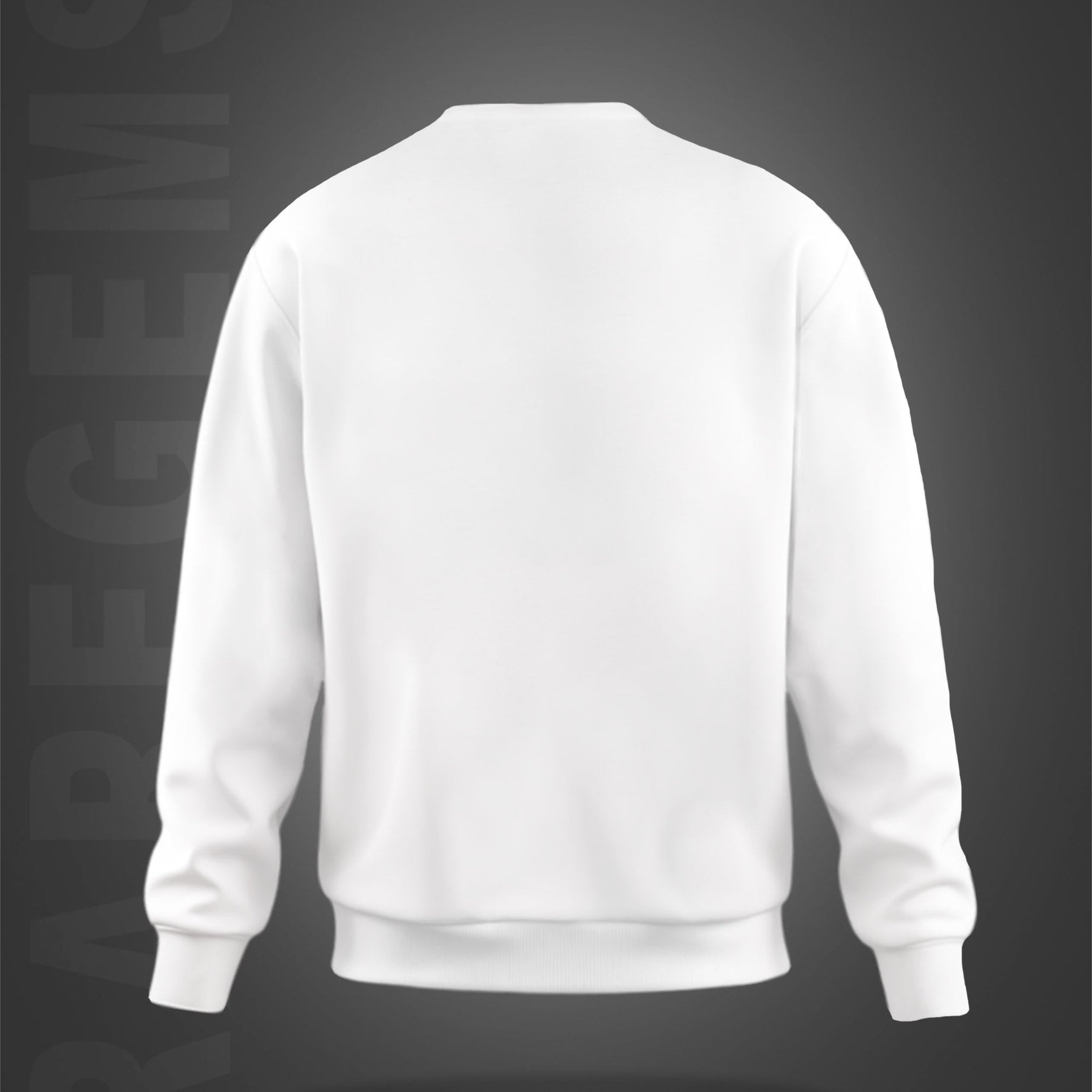 White Round Neck Silhouette Lady Printed Sweatshirt