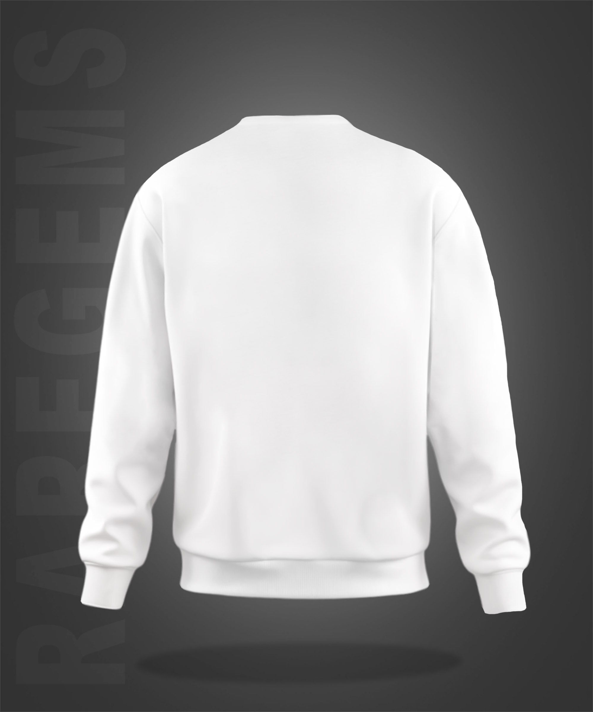 White Round Neck Silhouette Lady Printed Sweatshirt