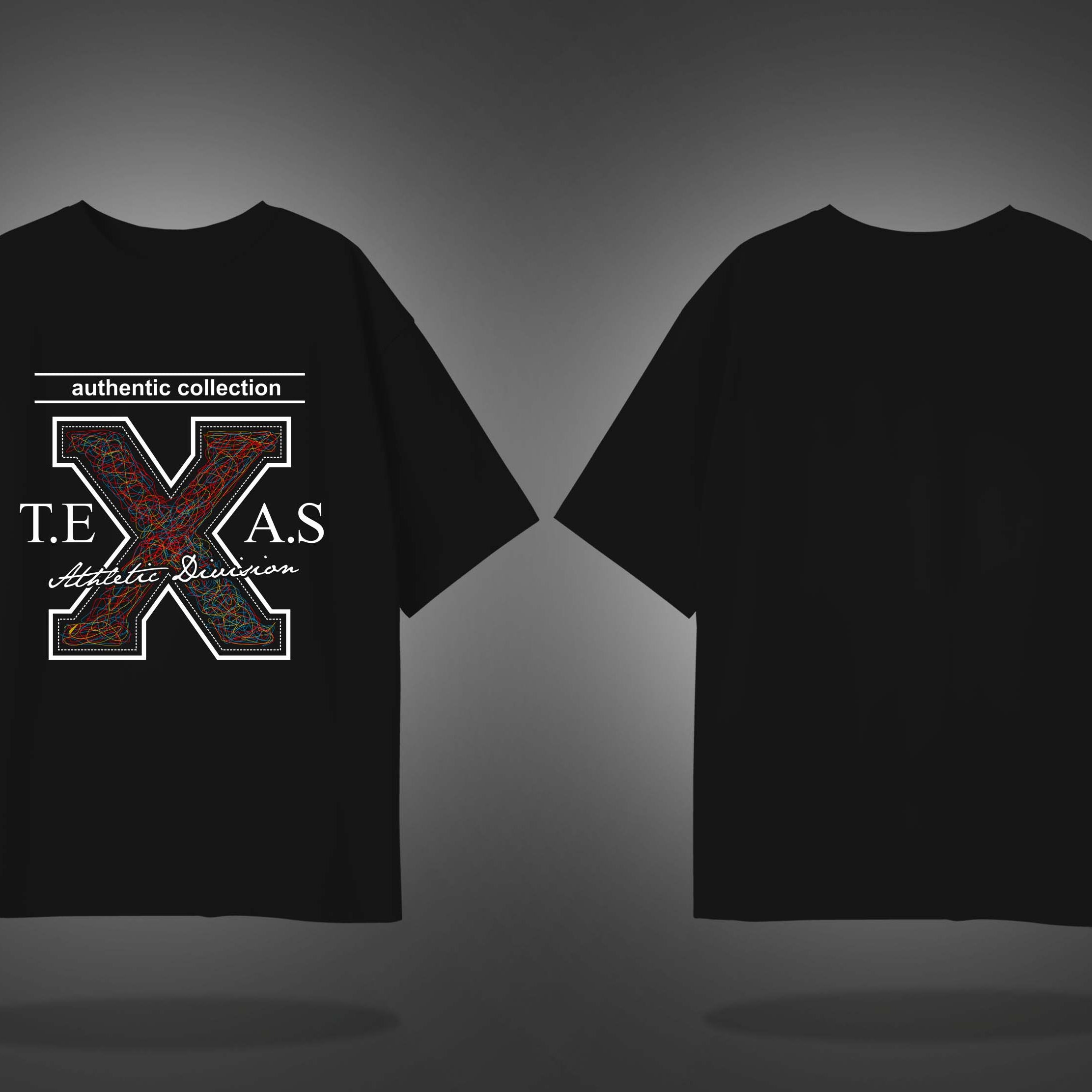 Black Half Sleeves Scribble Art Texas Printed Oversized T-Shirt