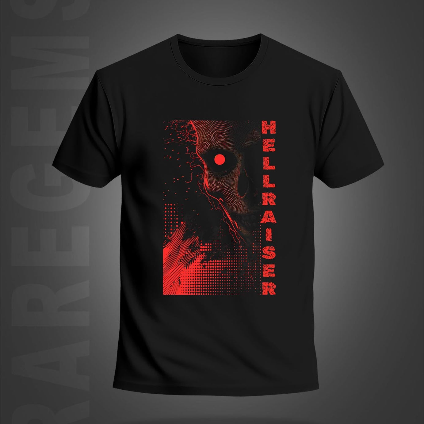 Black Half Sleeve Round Neck Hell Raiser Printed Regular T-Shirt