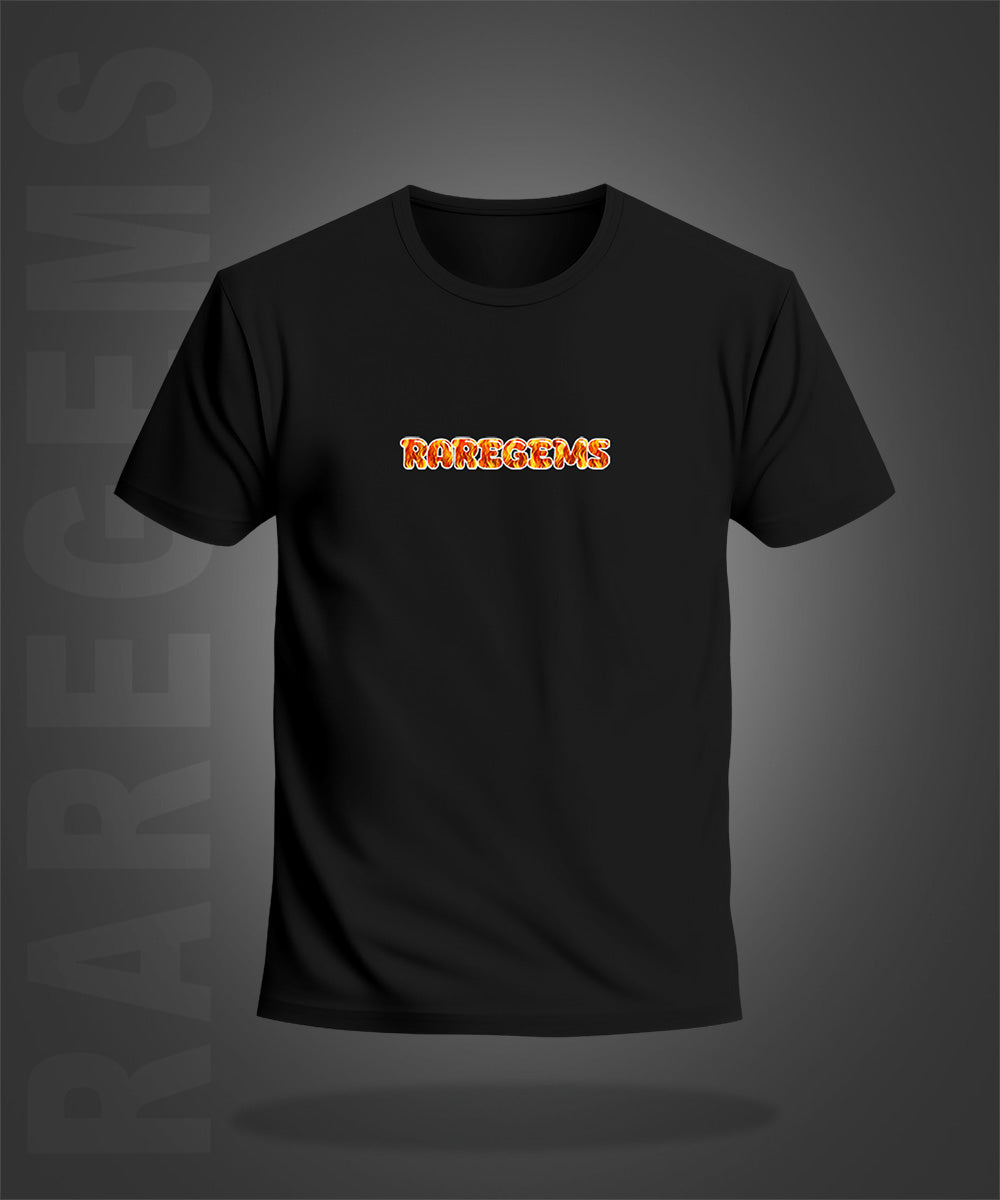 Black Half Sleeve Round Neck Firefighter Printed Regular T-Shirt