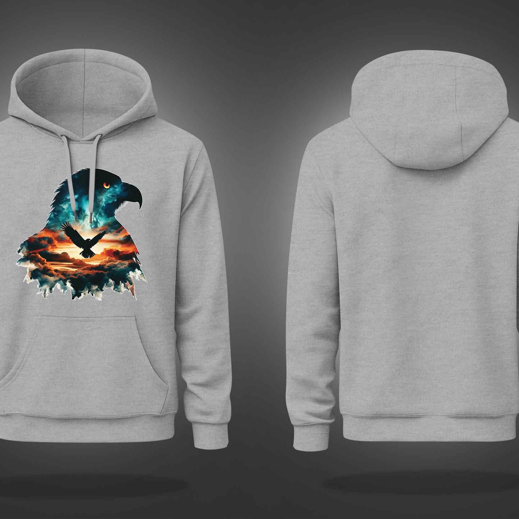 White Eagle With Fly High Printed Regular Hoodie