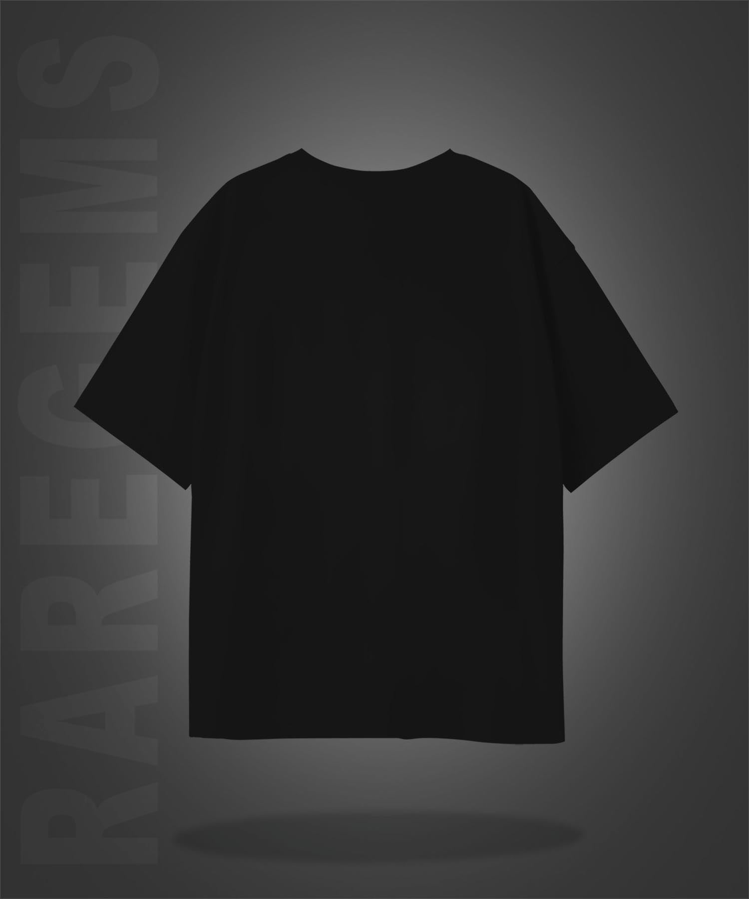 Black Half Sleeve Round Neck Persian Kings Printed Oversized T-Shirt