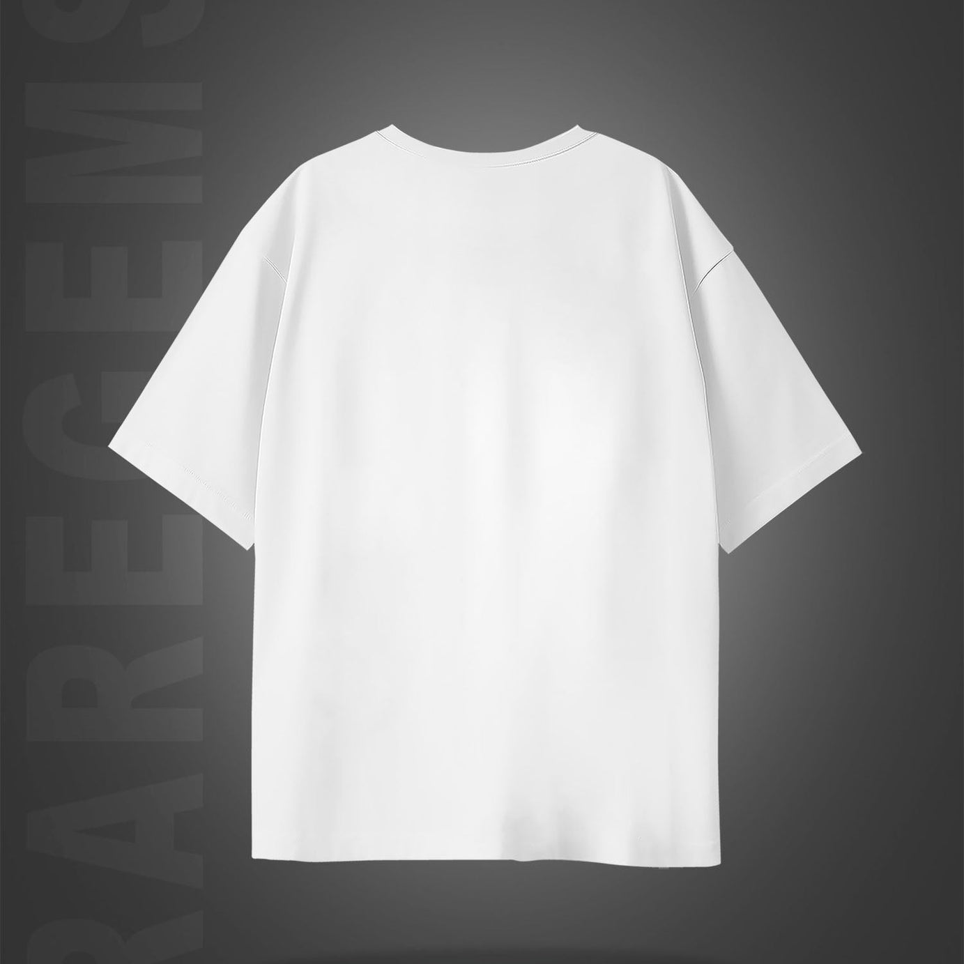 White Half Sleeve Round Neck Skeleton Reader Printed Oversized T-Shirt