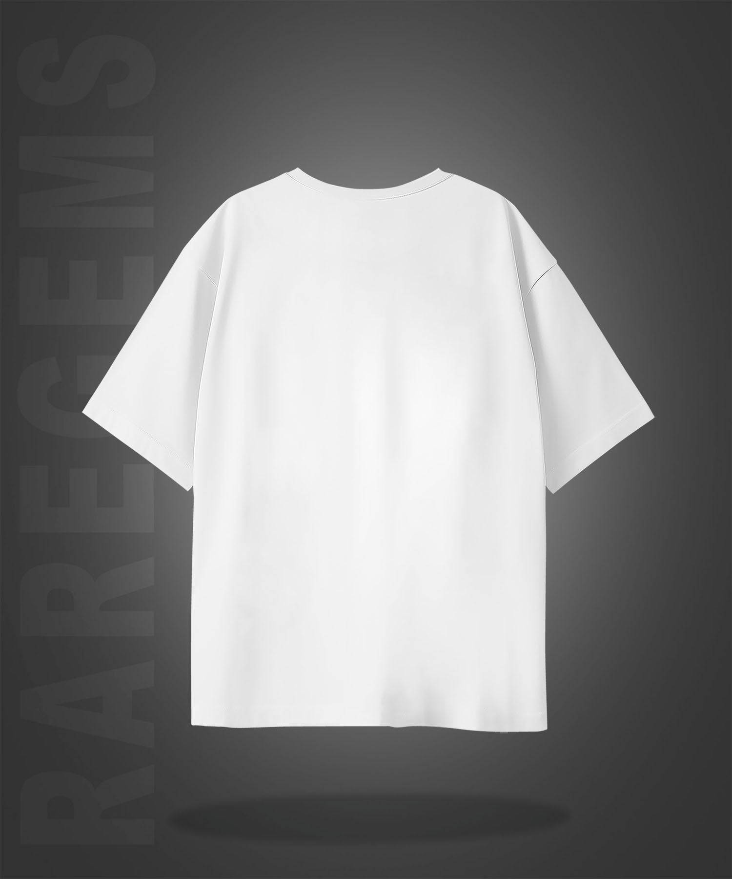 White Half Sleeve Round Neck Skeleton Reader Printed Oversized T-Shirt