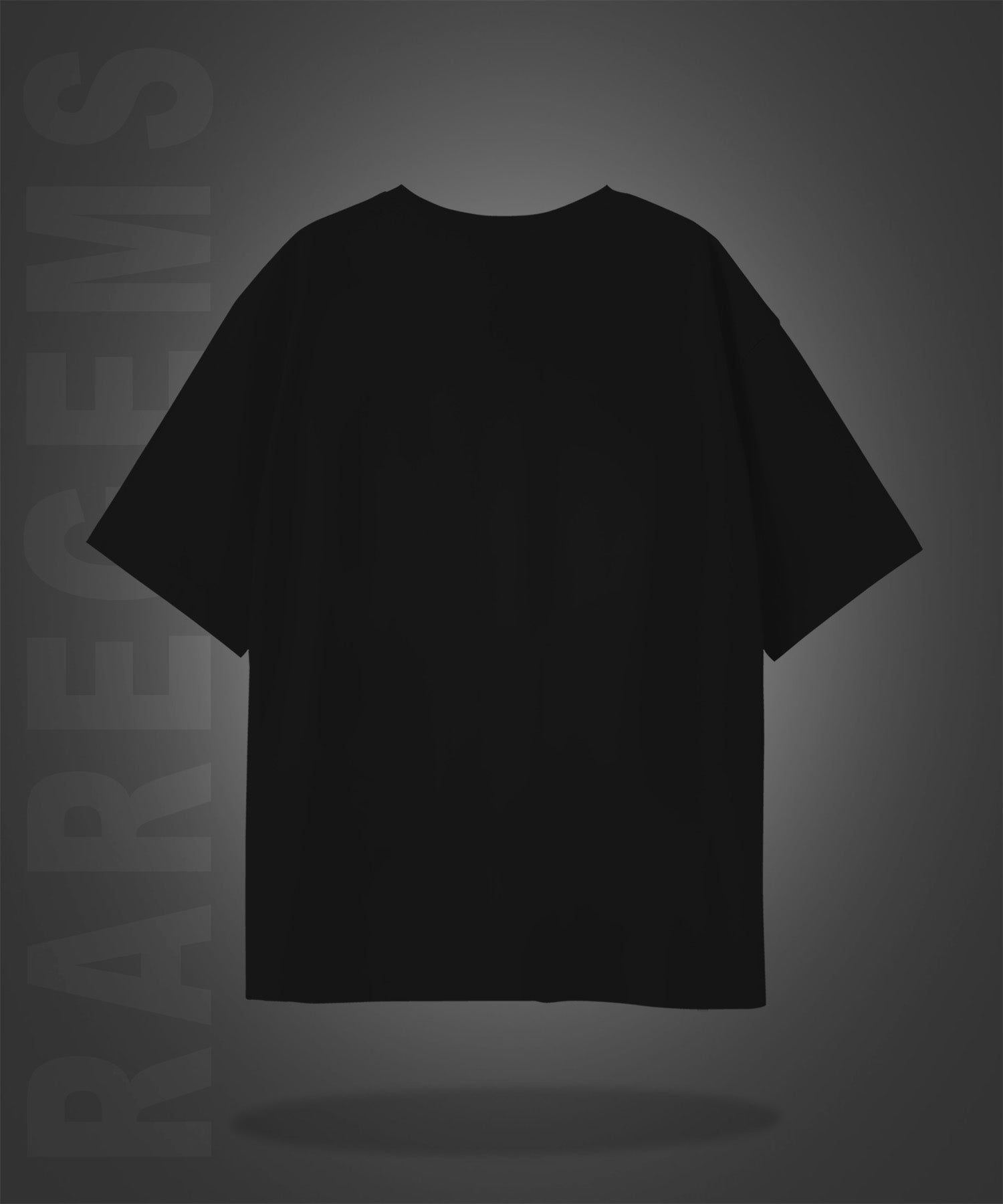 Black Half Sleeves Three Skulls Printed Oversized T-Shirt